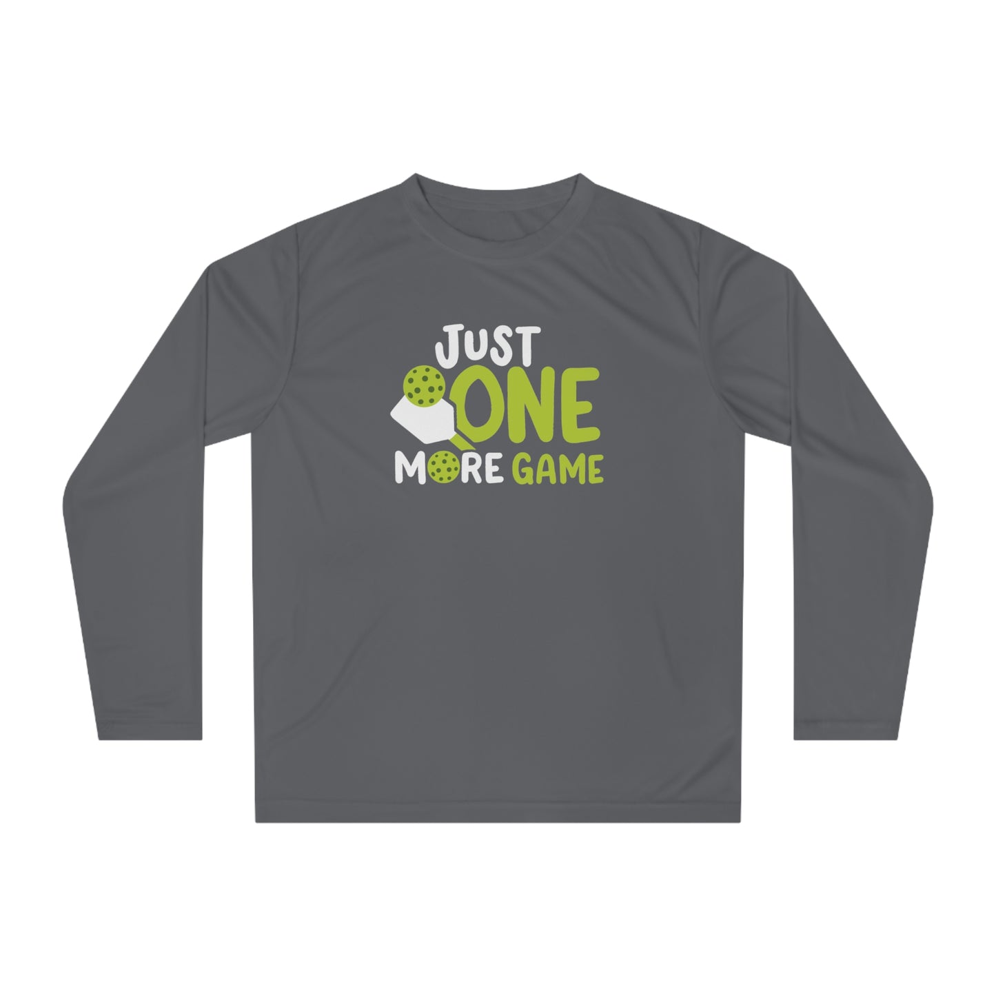 Women's Cute Pickleball Long Sleeves top - Just One More Game Gray