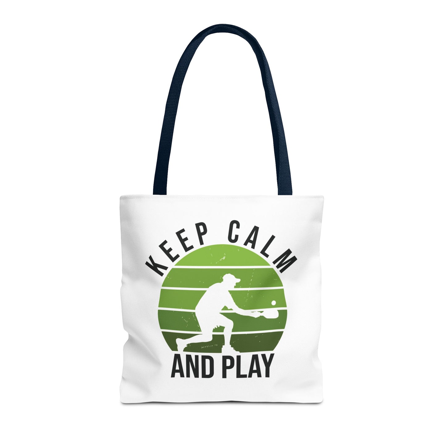 Pickleball Durable Tote Bag - Keep Calm and Play Navy