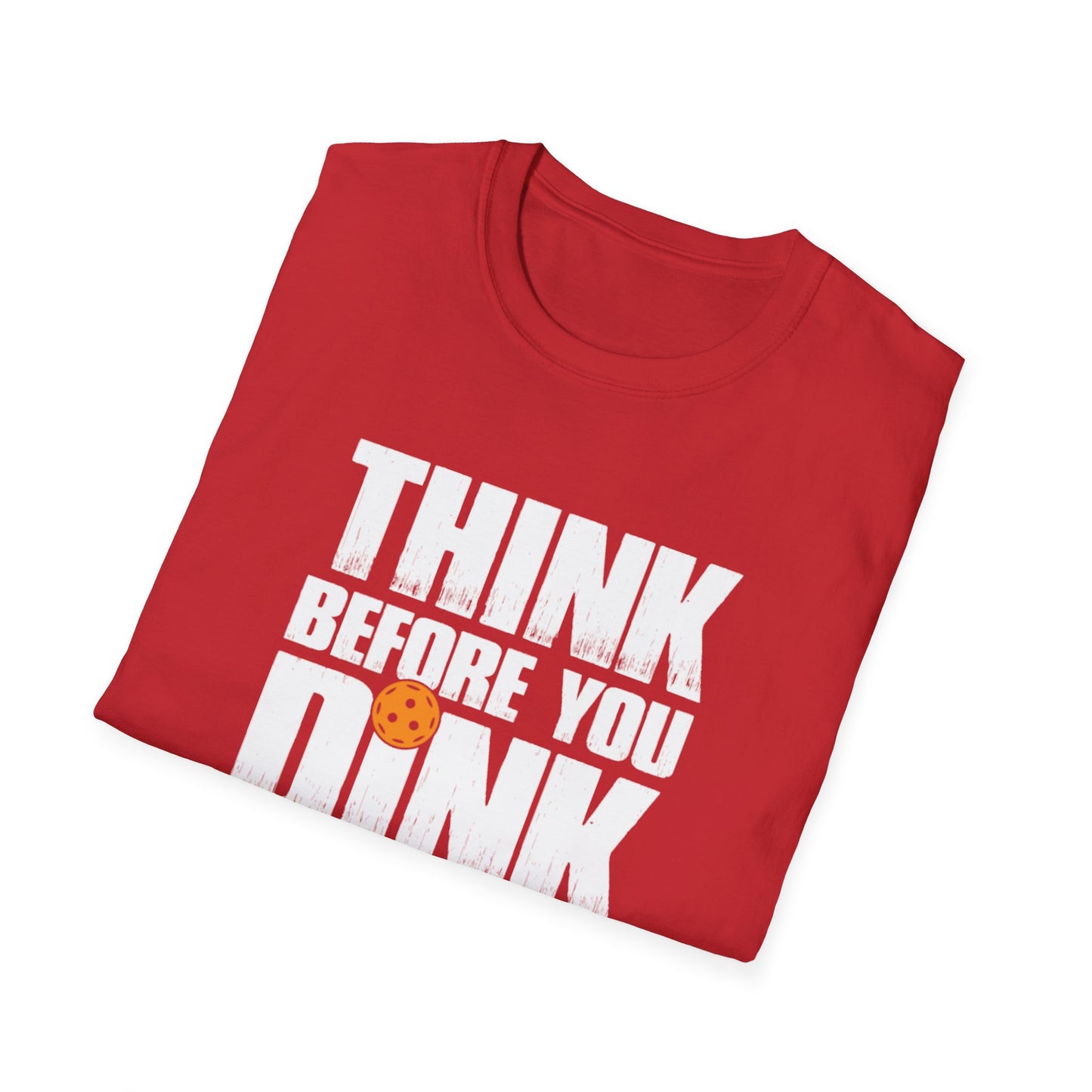 Men's Soft Pickleball T-shirt - Think Before You Dink