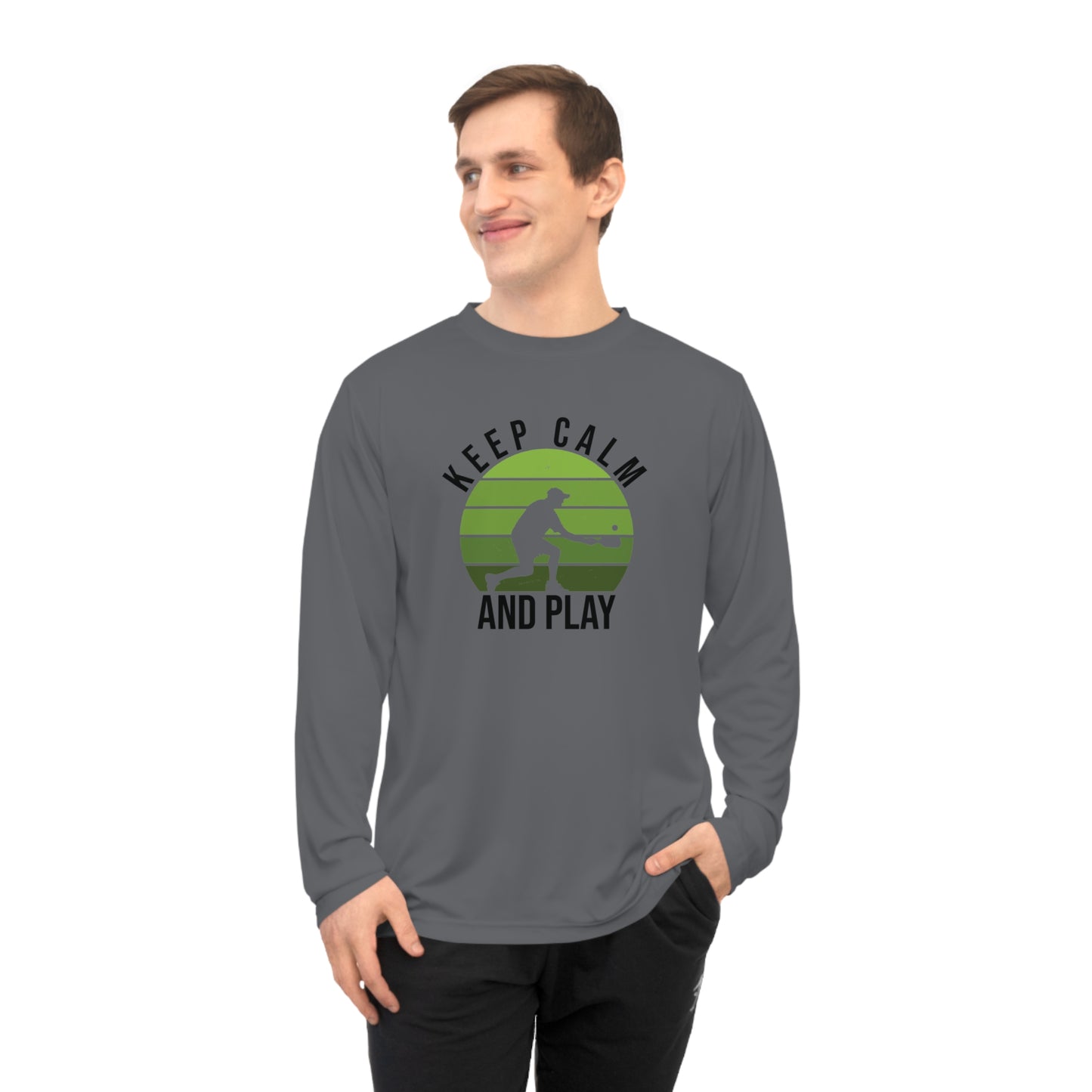 Men's Energetic Pickleball Long Sleeves top - Keep Calm and Play