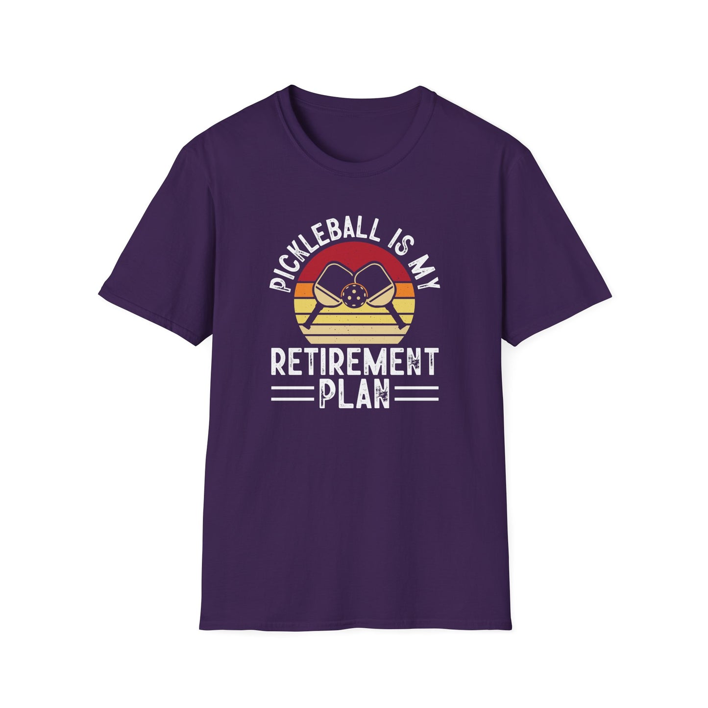 Men's Cool Pickleball T-shirt - Pickleball Is My Retirement Plan Purple