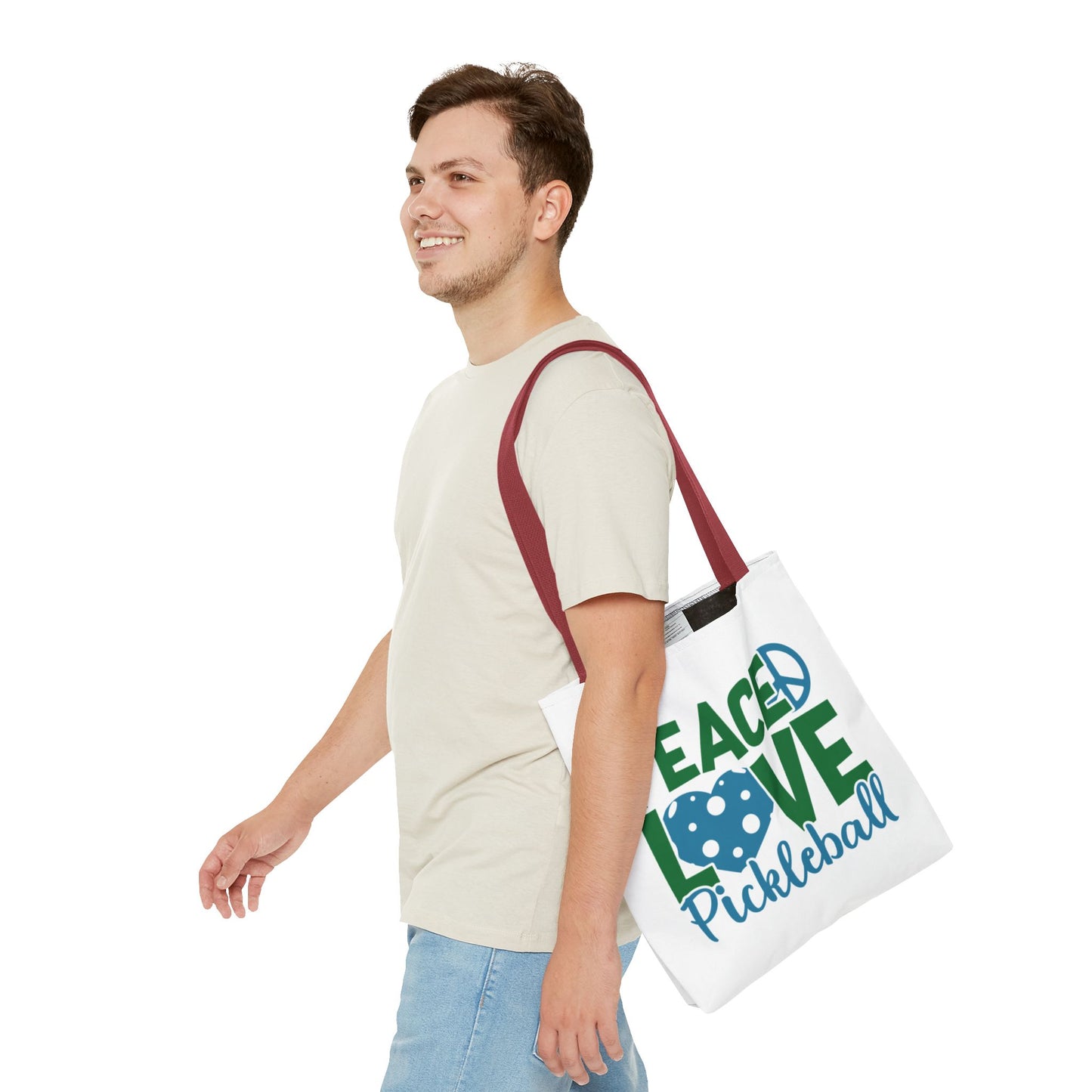 Pickleball Stylish Tote Bag - Peace, Love, Pickleball