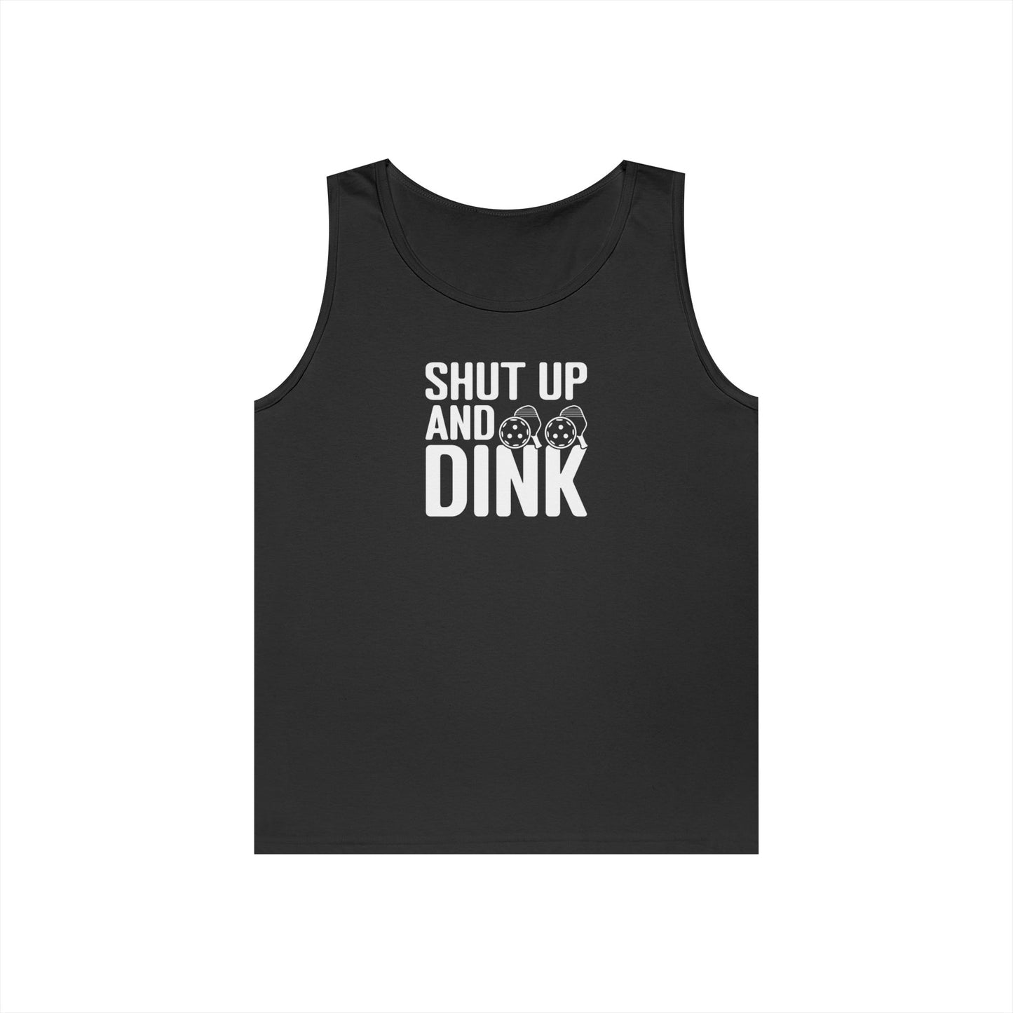 Men's Funny Pickleball Tank Top - Shut Up and Dink Black