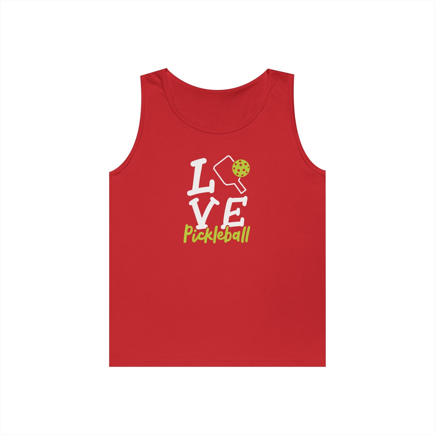 Women's Durable Pickleball Tank Top - Love Pickleball Red