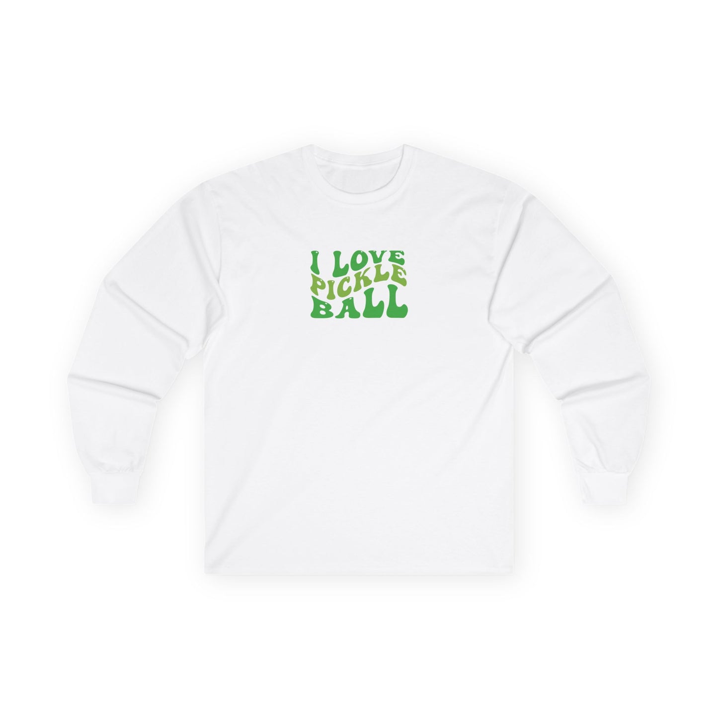 Women's Cute Pickleball Long Sleeves top - I Love Pickleball White