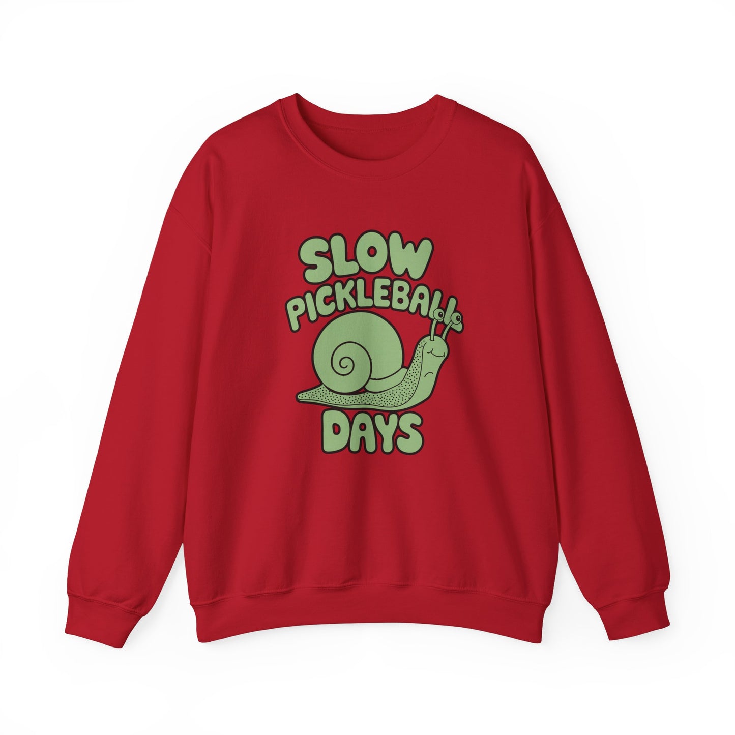 Men's Funny Pickleball Sweatshirt - Slow Pickleball Days Red