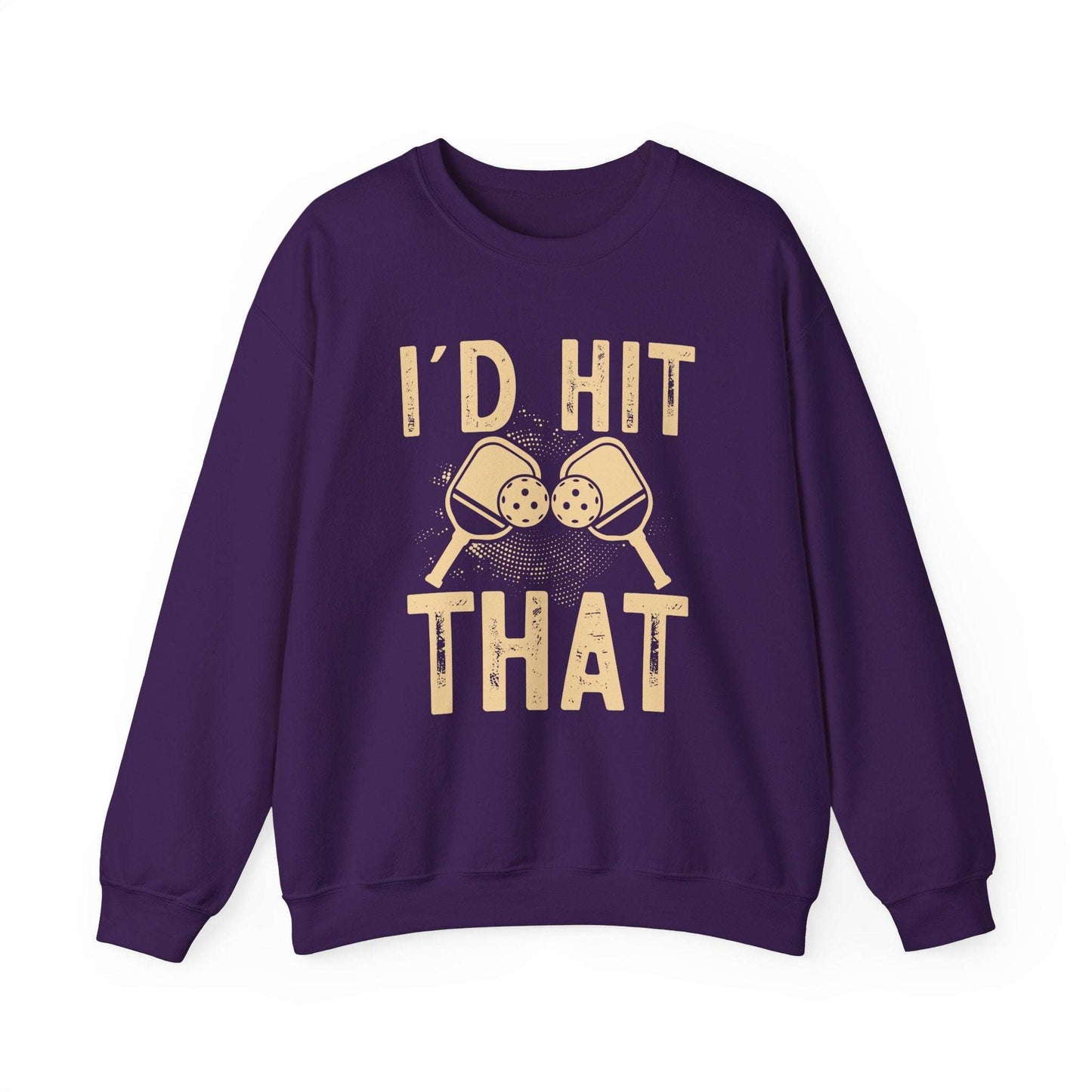 Men's Bold Pickleball Sweatshirt - I'd Hit That Purple