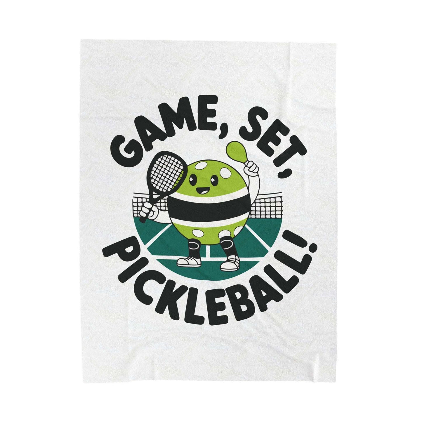 Pickleball Durable Blanket - Game, Set, Pickleball White