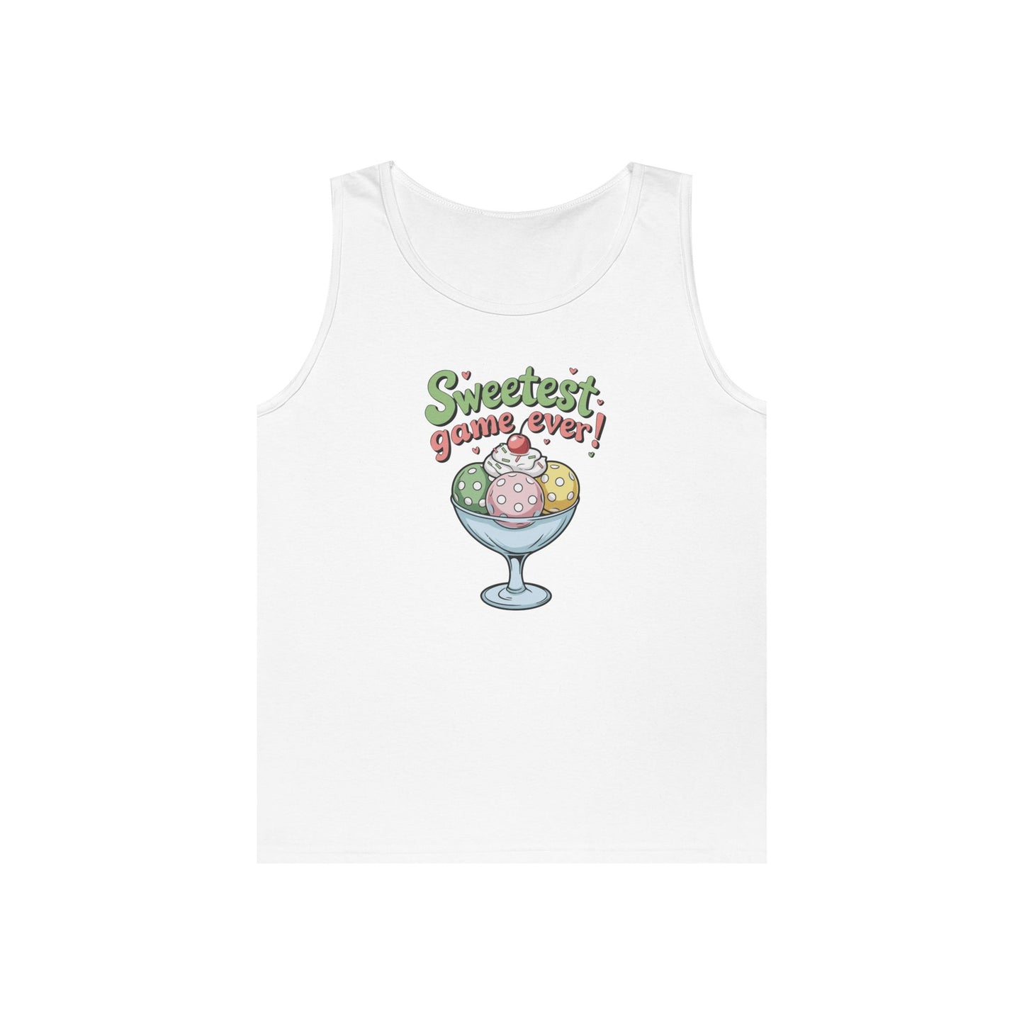 Women's Cute Pickleball Tank Top - Sweetest Game Ever White