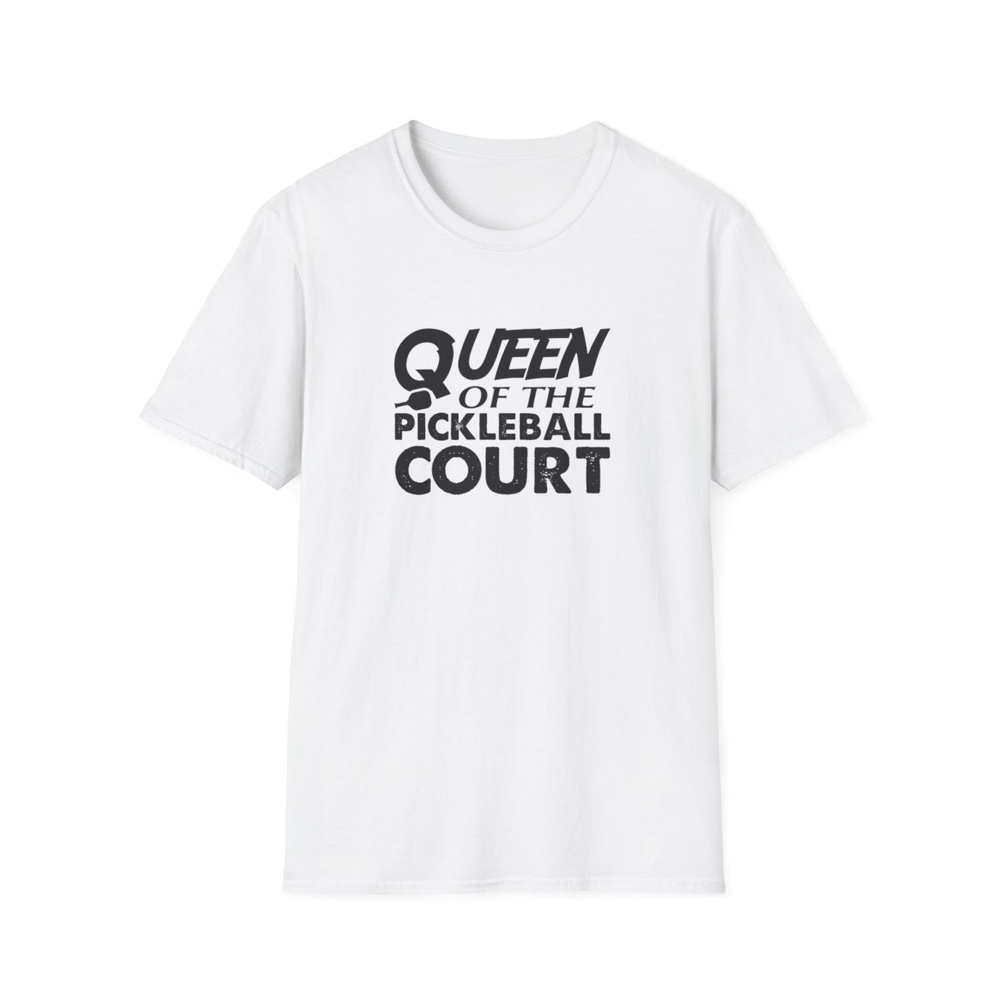 Women's Charming Pickleball T-shirt - Queen of the Pickleball Court White
