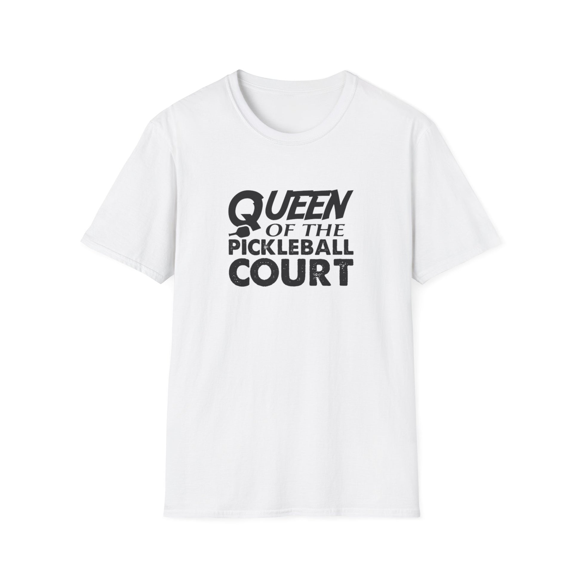 Women's Charming Pickleball T-shirt - Queen of the Pickleball Court White
