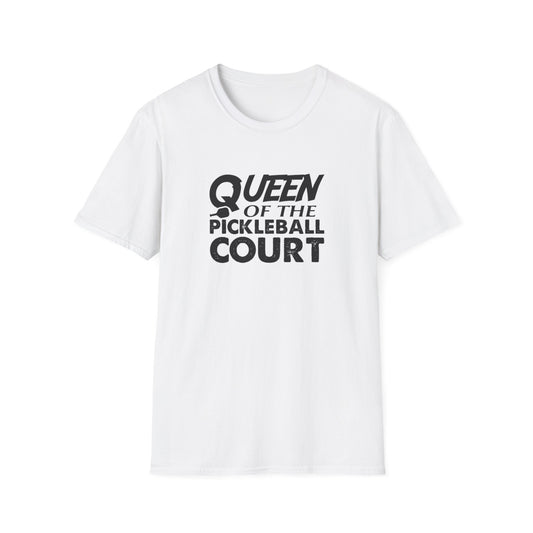 Women's Charming Pickleball T-shirt - Queen of the Pickleball Court White