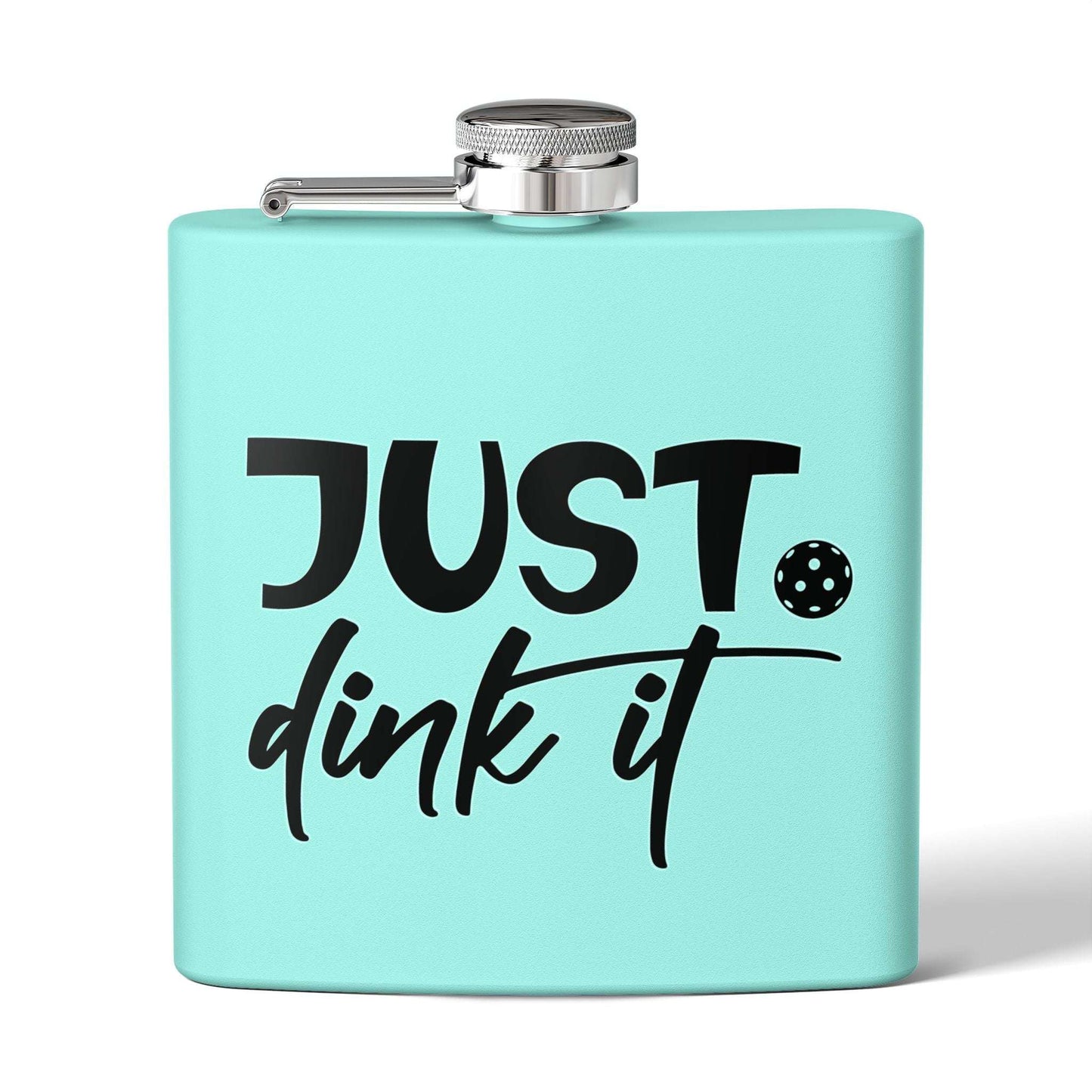Pickleball Practical Flask - Just Dink It Teal
