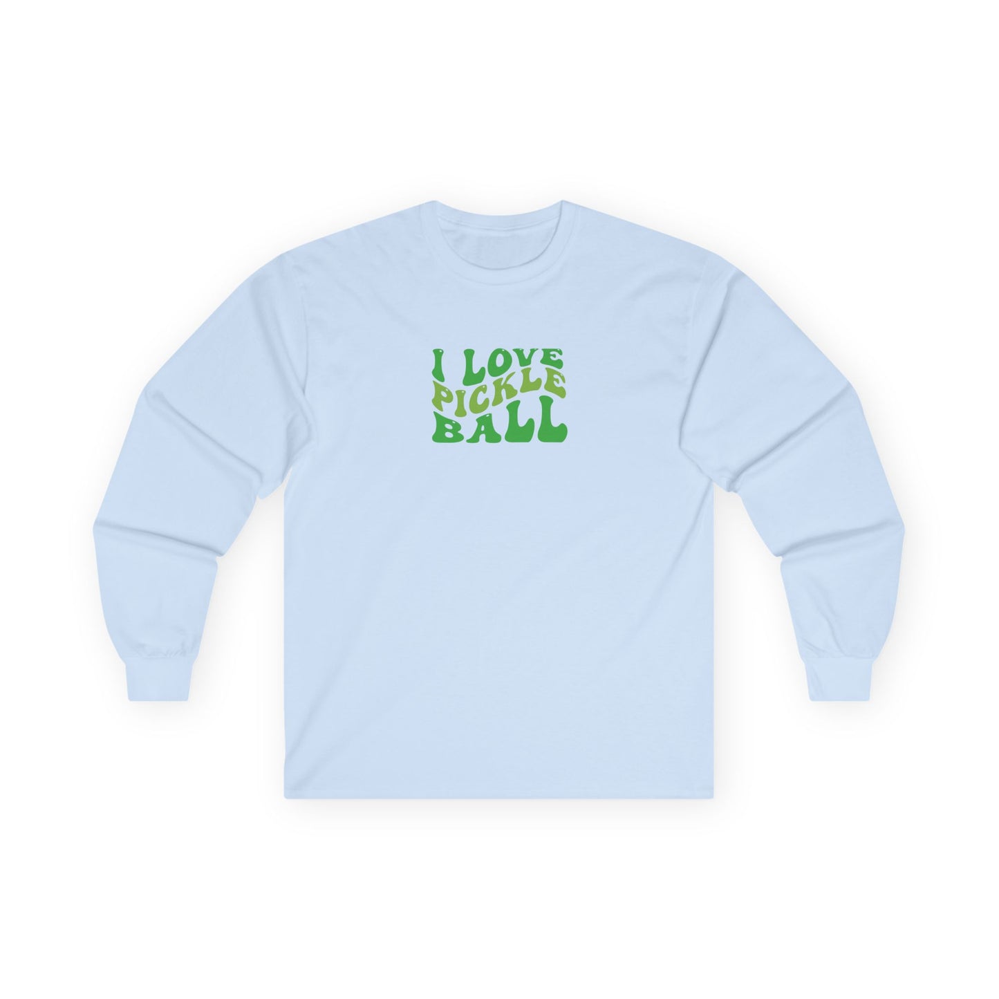 Women's Cute Pickleball Long Sleeves top - I Love Pickleball Blue
