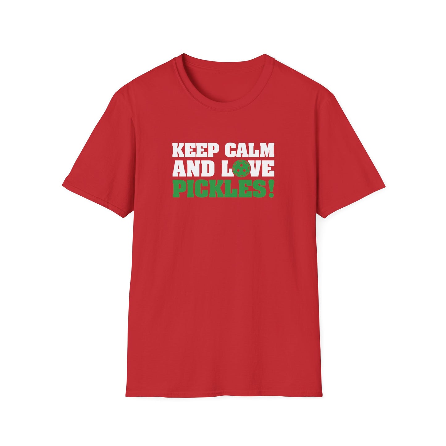 Men's Funny Pickleball T-shirt - Keep Calm and Love Pickles