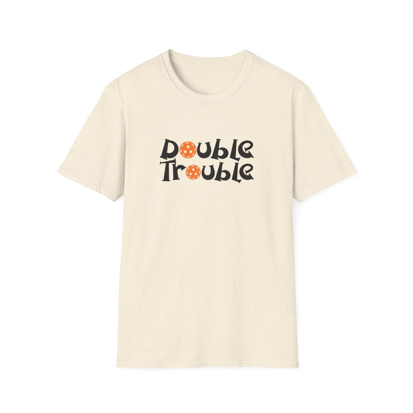 Men's Funny Pickleball T-shirt - Double Trouble Beige