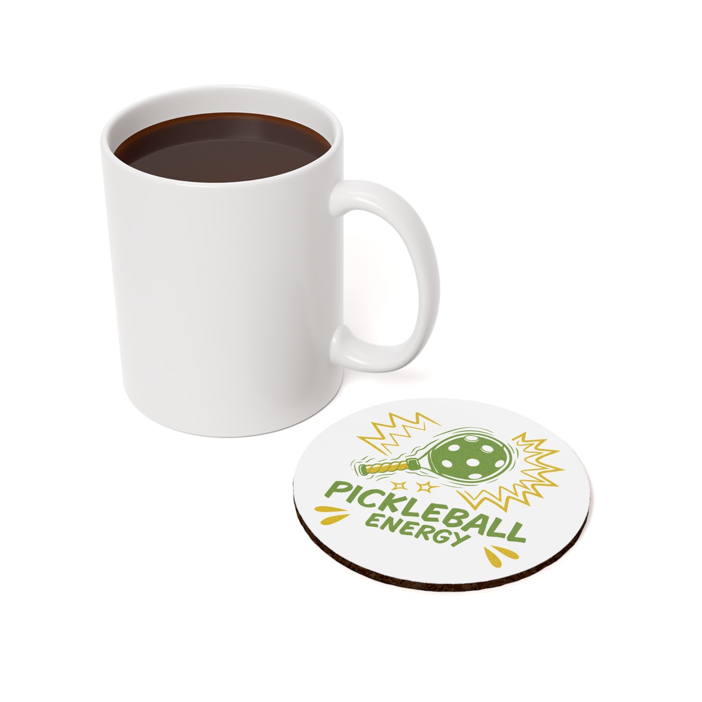 Pickleball Stylish Cork Coaster - Pickleball Energy