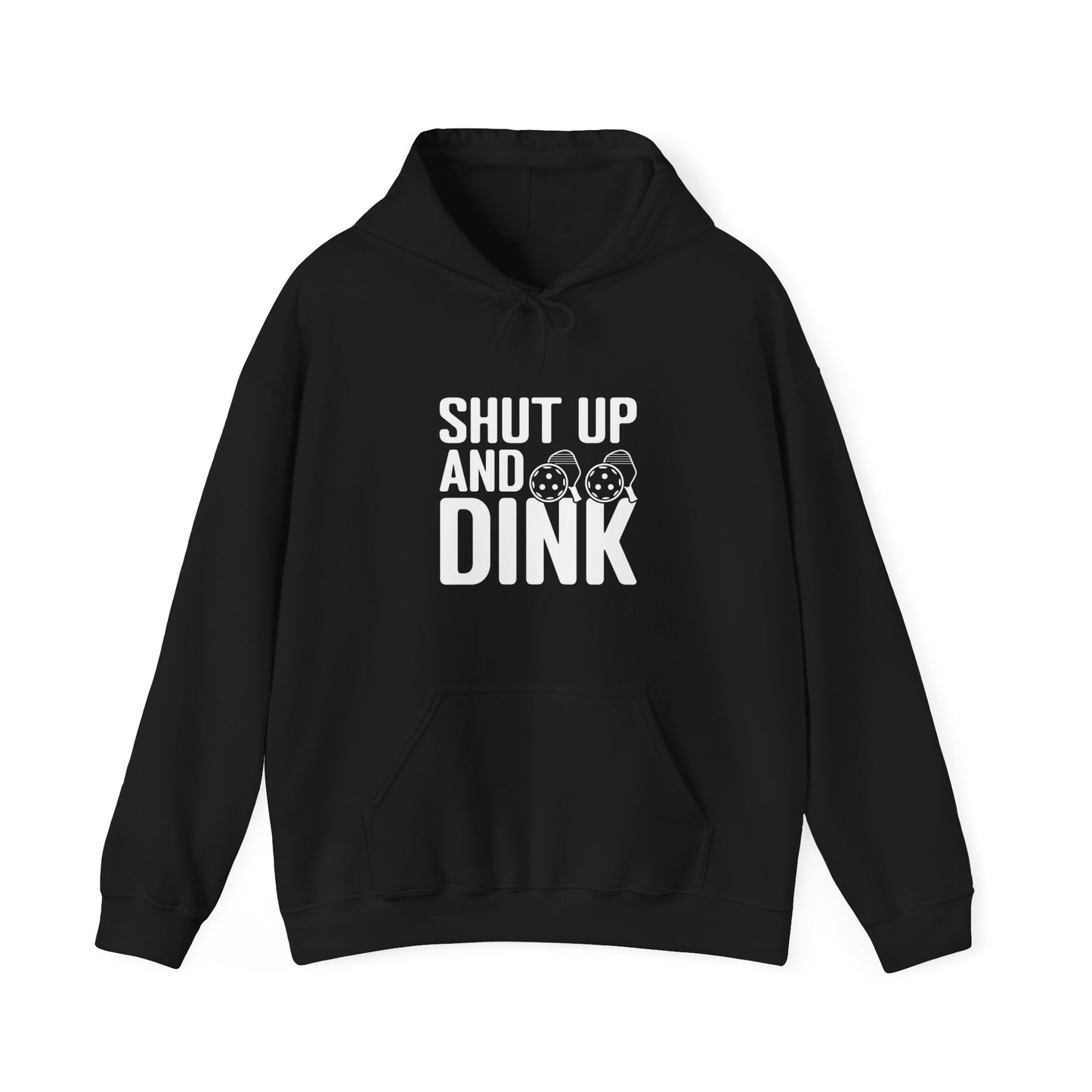 Men's Hilarious Pickleball Hoodie - Shut Up and Dink Black