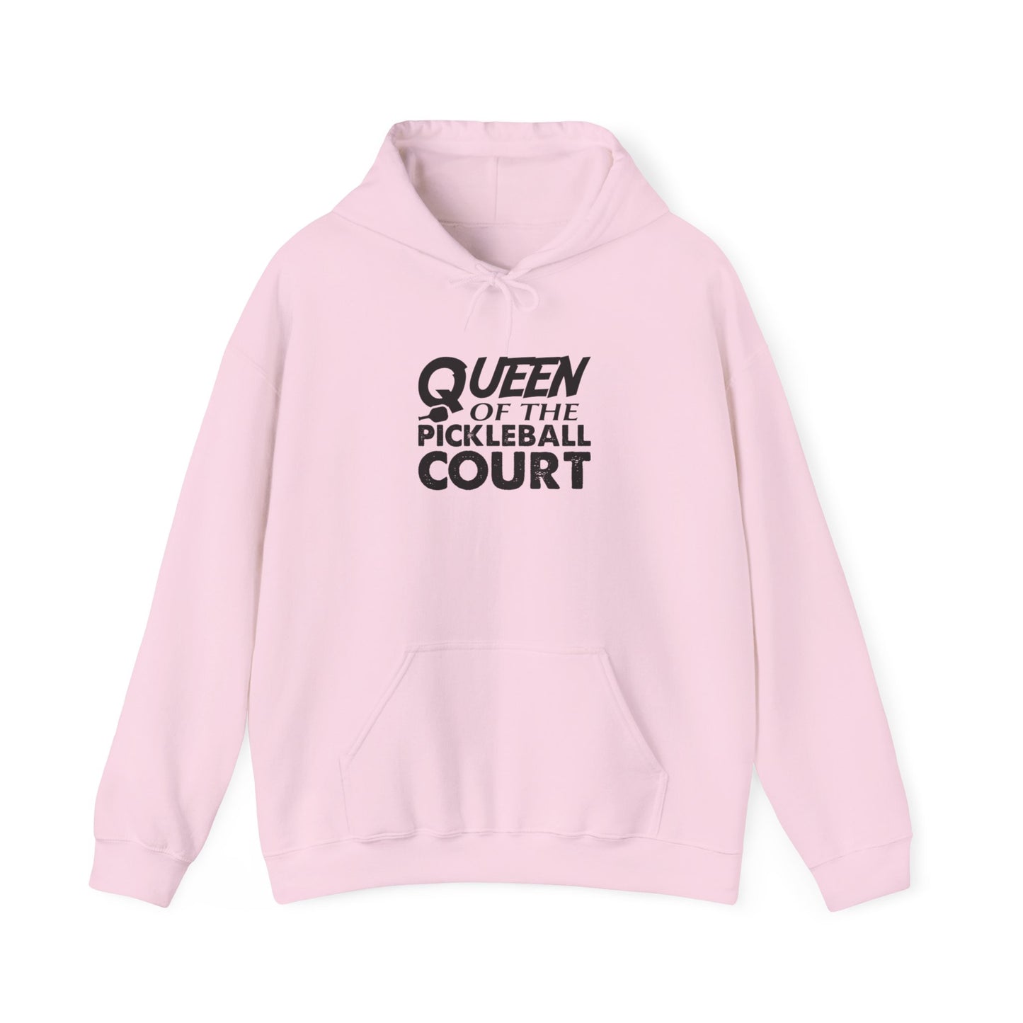 Women's Comfy Pickleball Hoodie - Queen of the Pickleball Court Pink