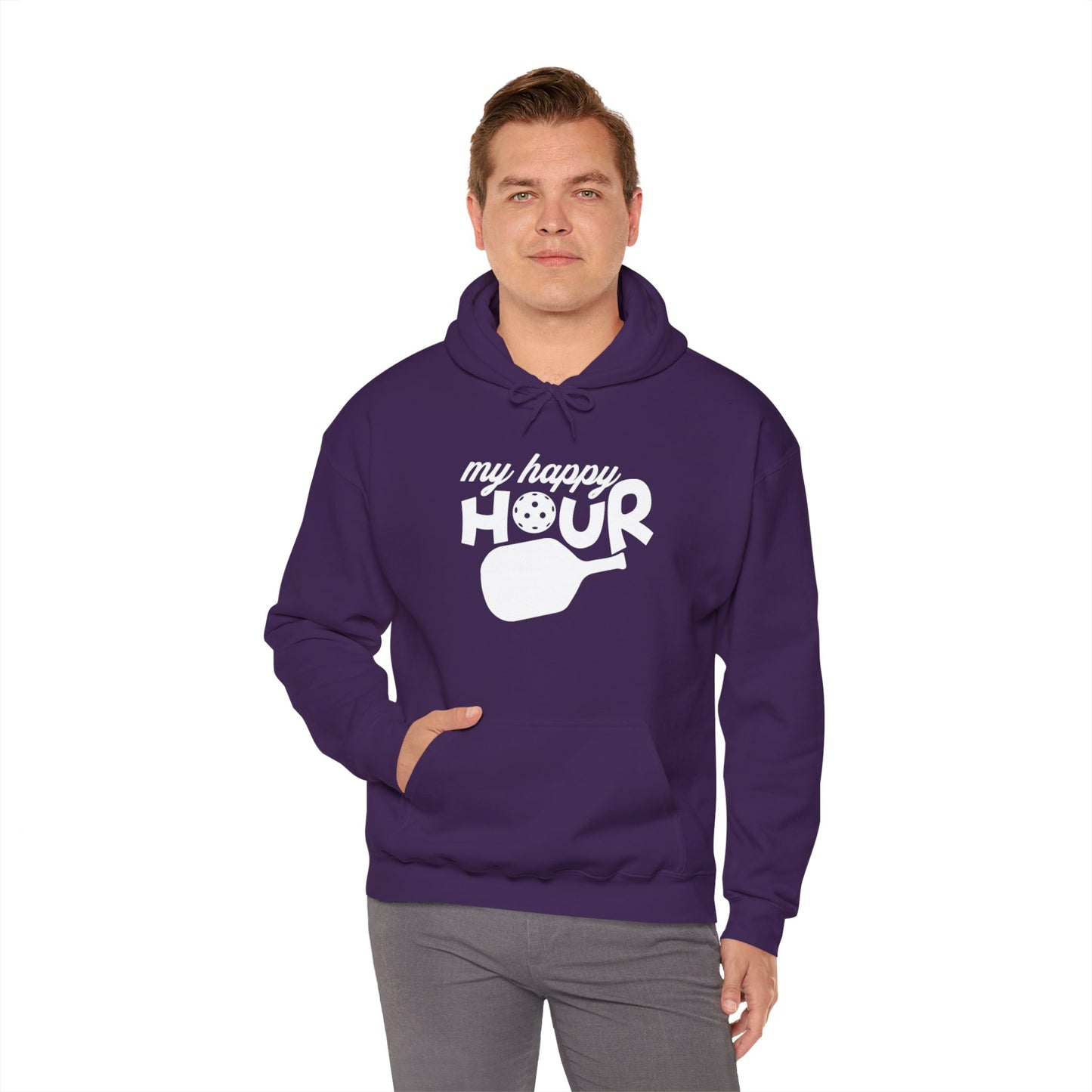 Men's Durable Pickleball Hoodie - My Happy Hour