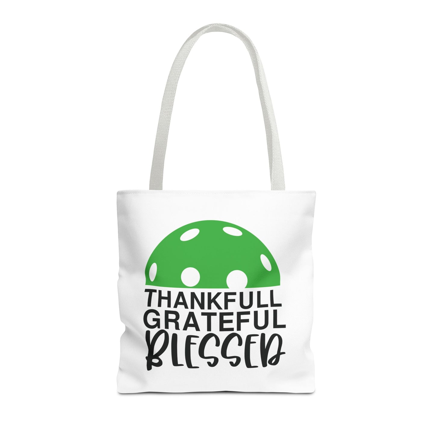 Pickleball Unique Tote Bag - Thankful Grateful Blessed White