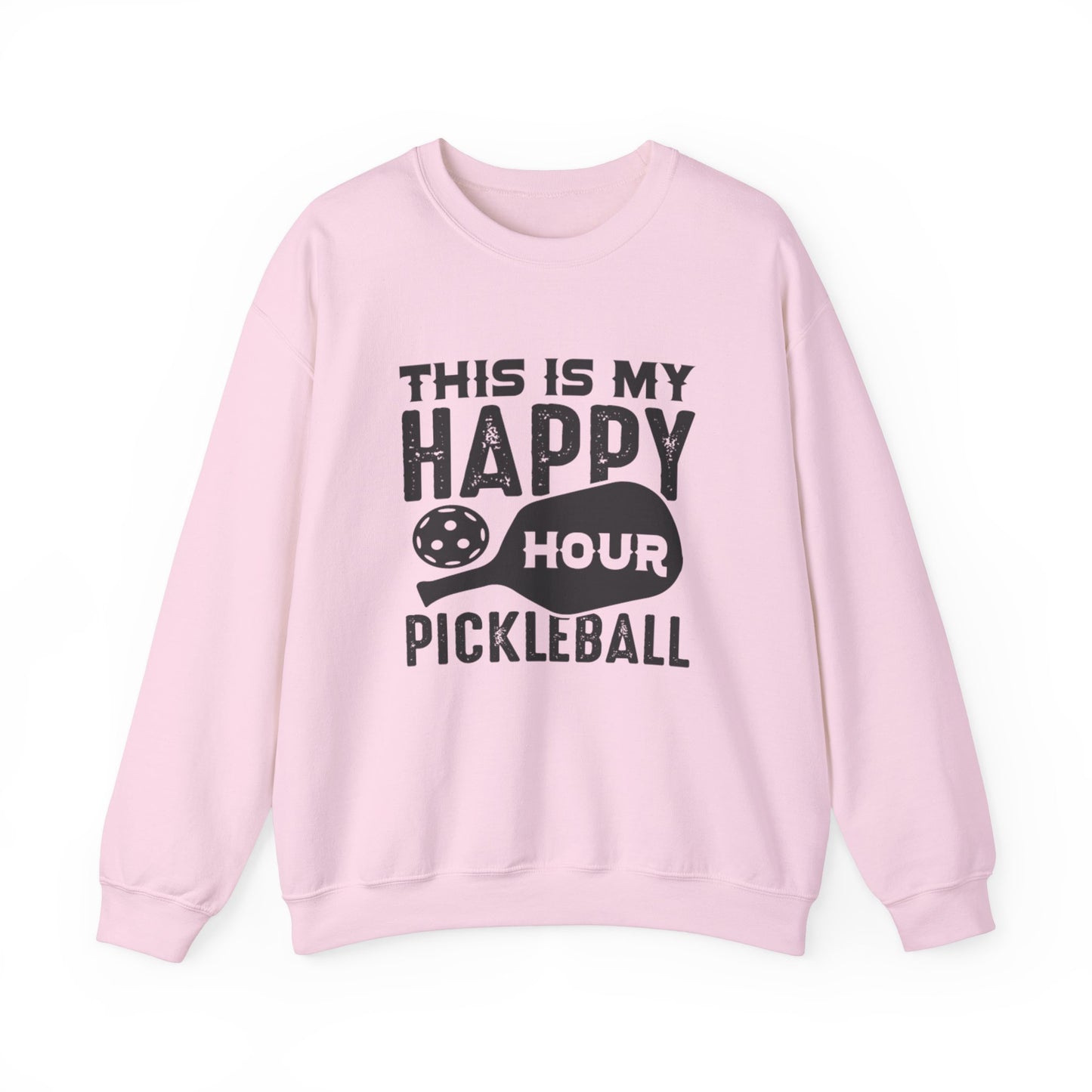 Women's Pickleball Sweatshirt - This is My Happy Hour Pickleball Pink