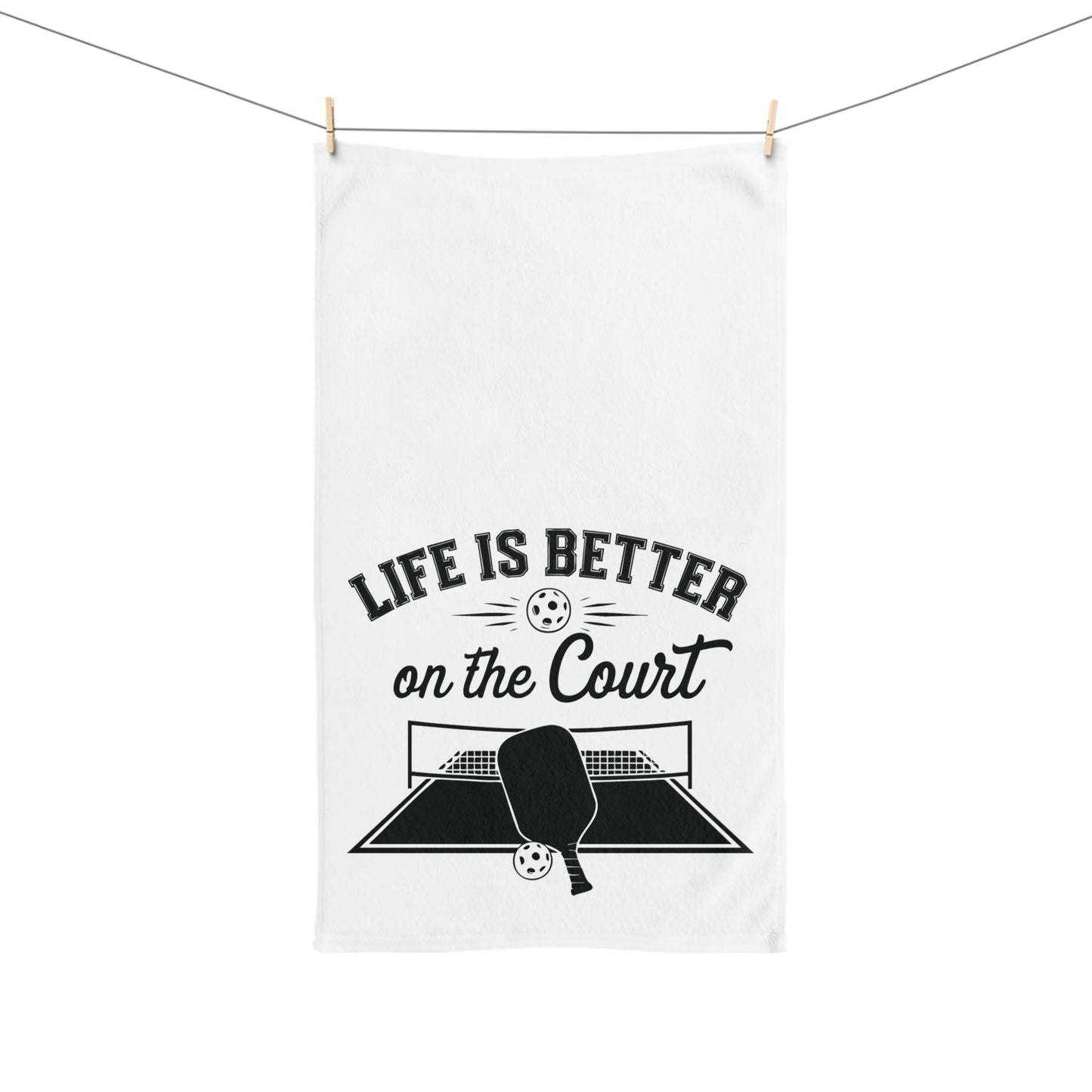 Pickleball Stylish Hand Towel - Life Is Better on the Court