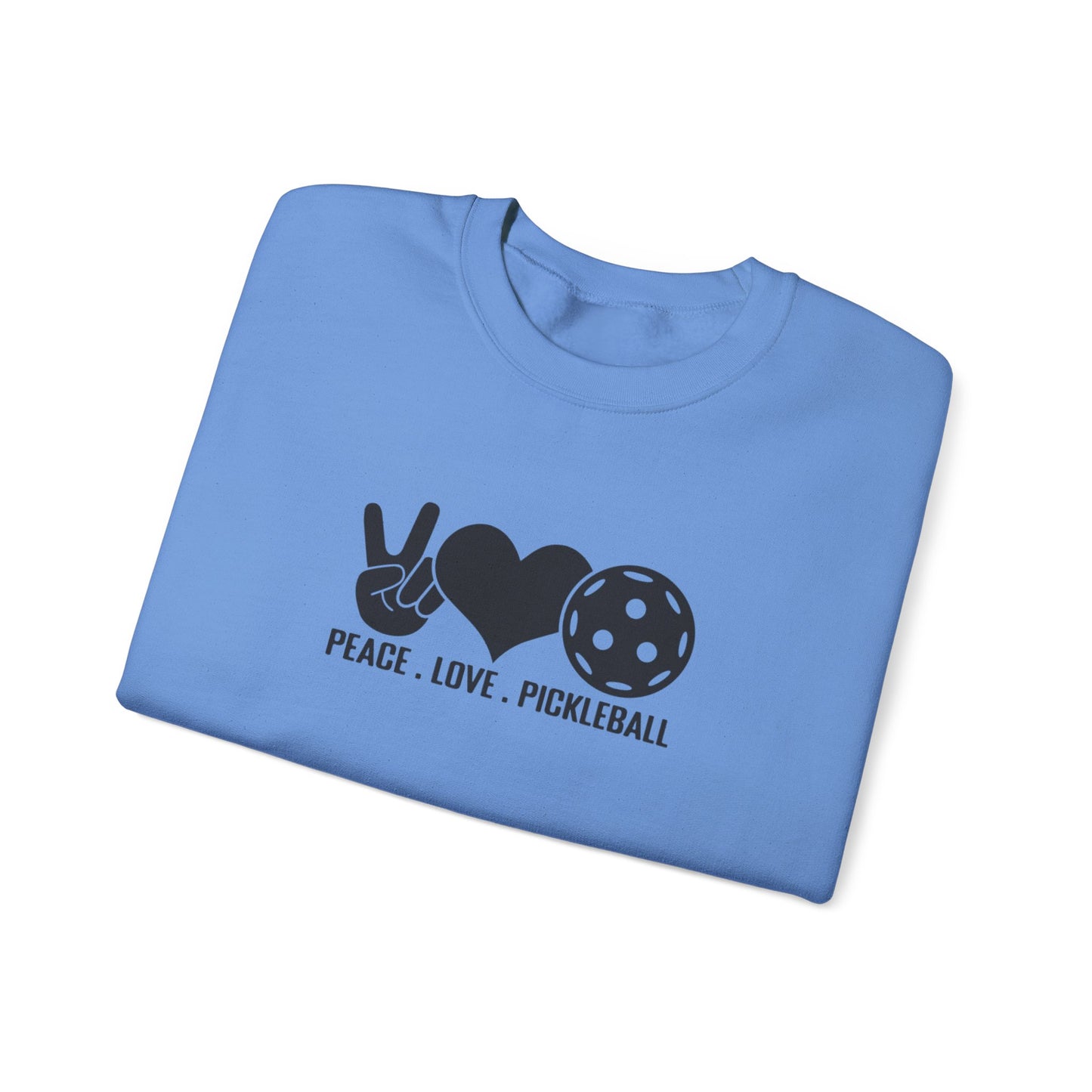 Men's Comfy Pickleball Sweatshirt - Peace, Love, Pickleball