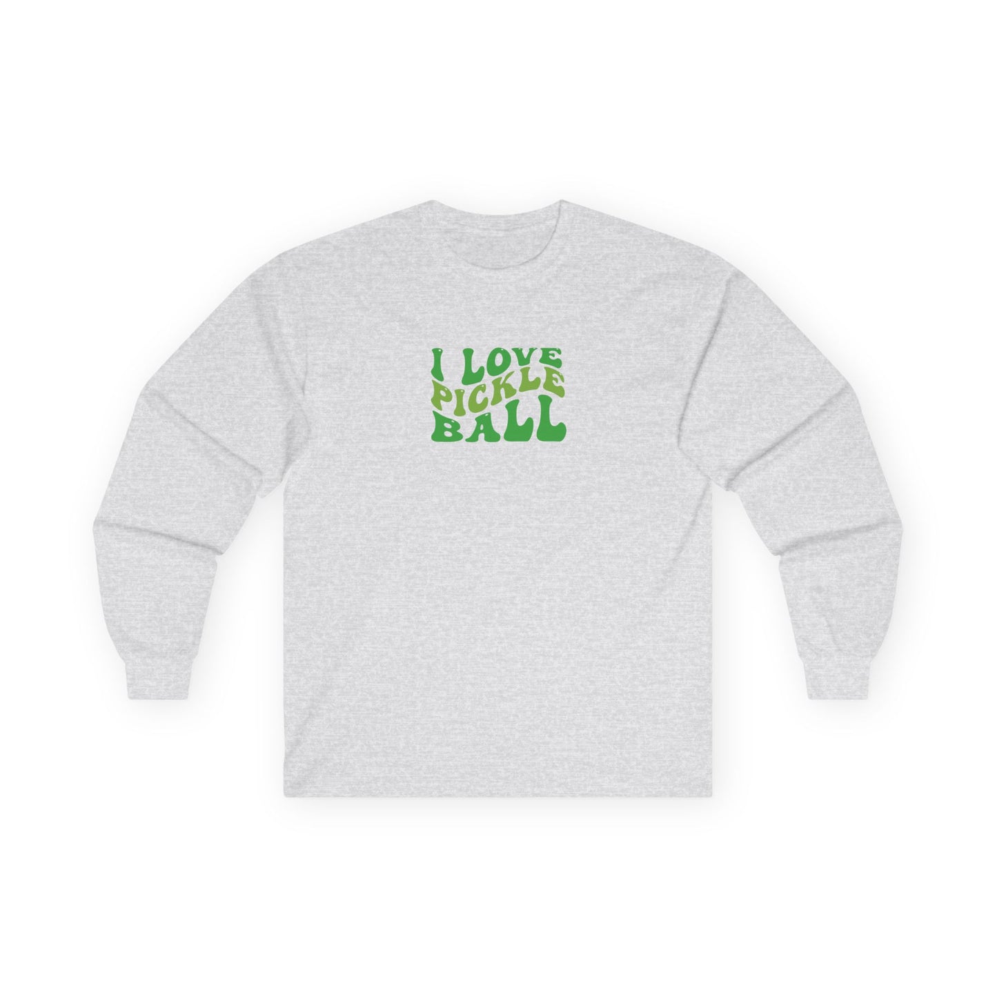 Women's Cute Pickleball Long Sleeves top - I Love Pickleball Gray
