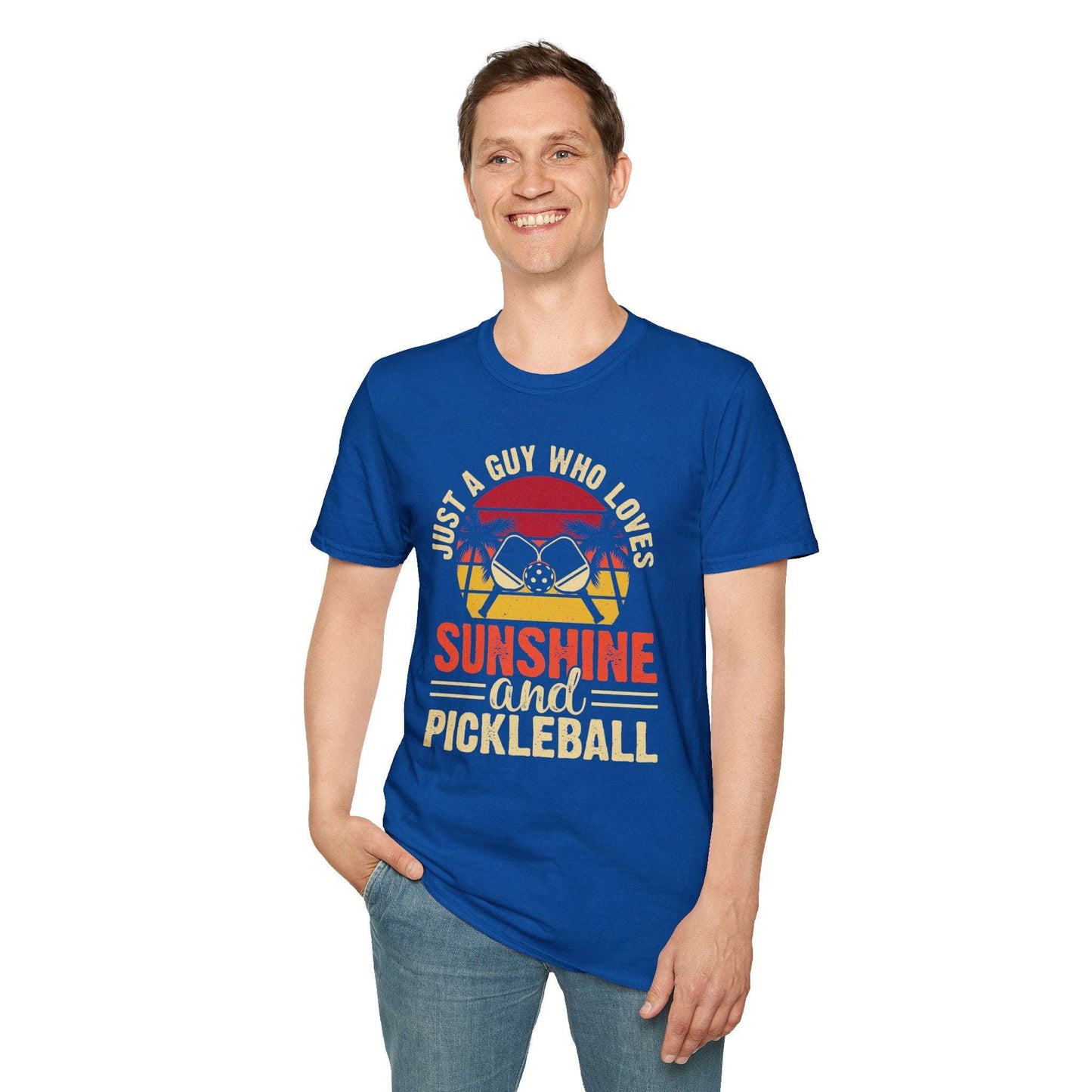 Men's Pickleball T-shirt - Just a Guy Who Loves Sunshine & Pickleball