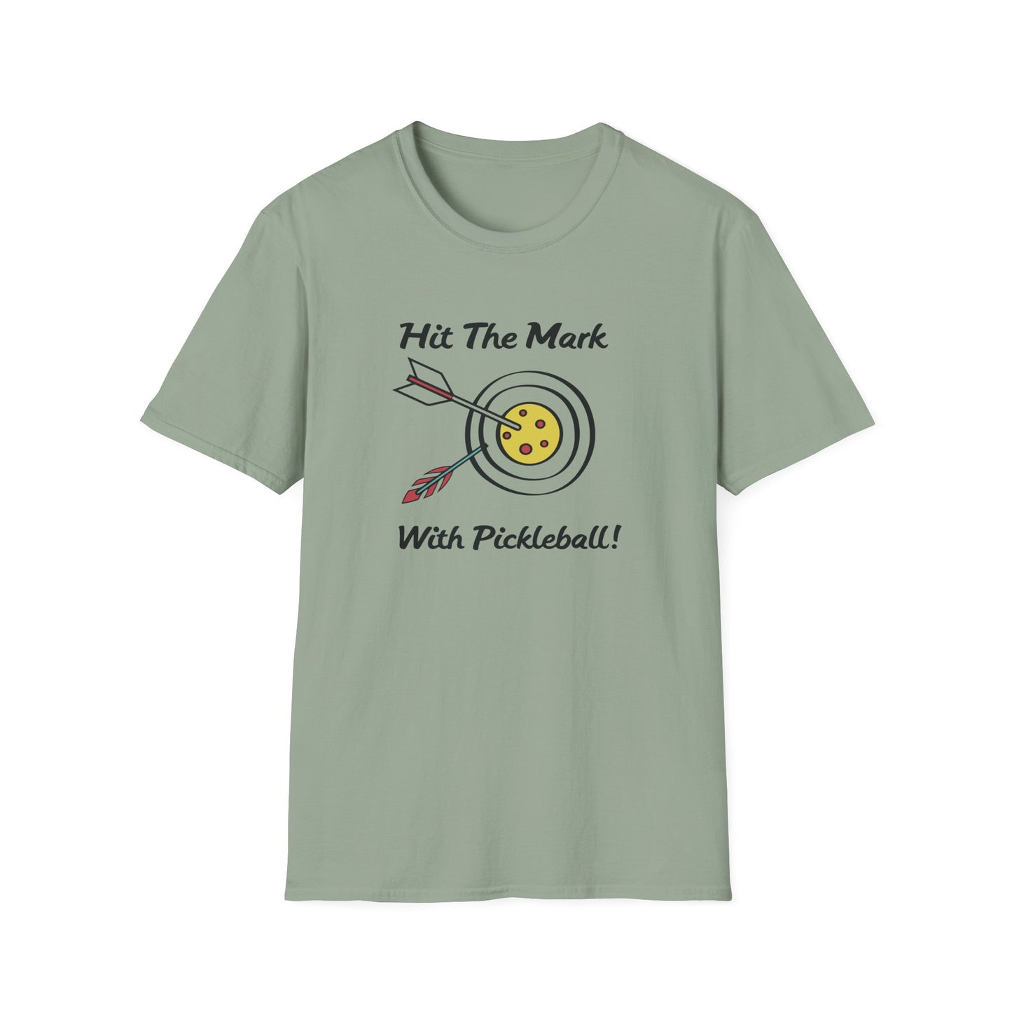 Men's Quirky Pickleball T-shirt - Hit the Mark with Pickleball Green
