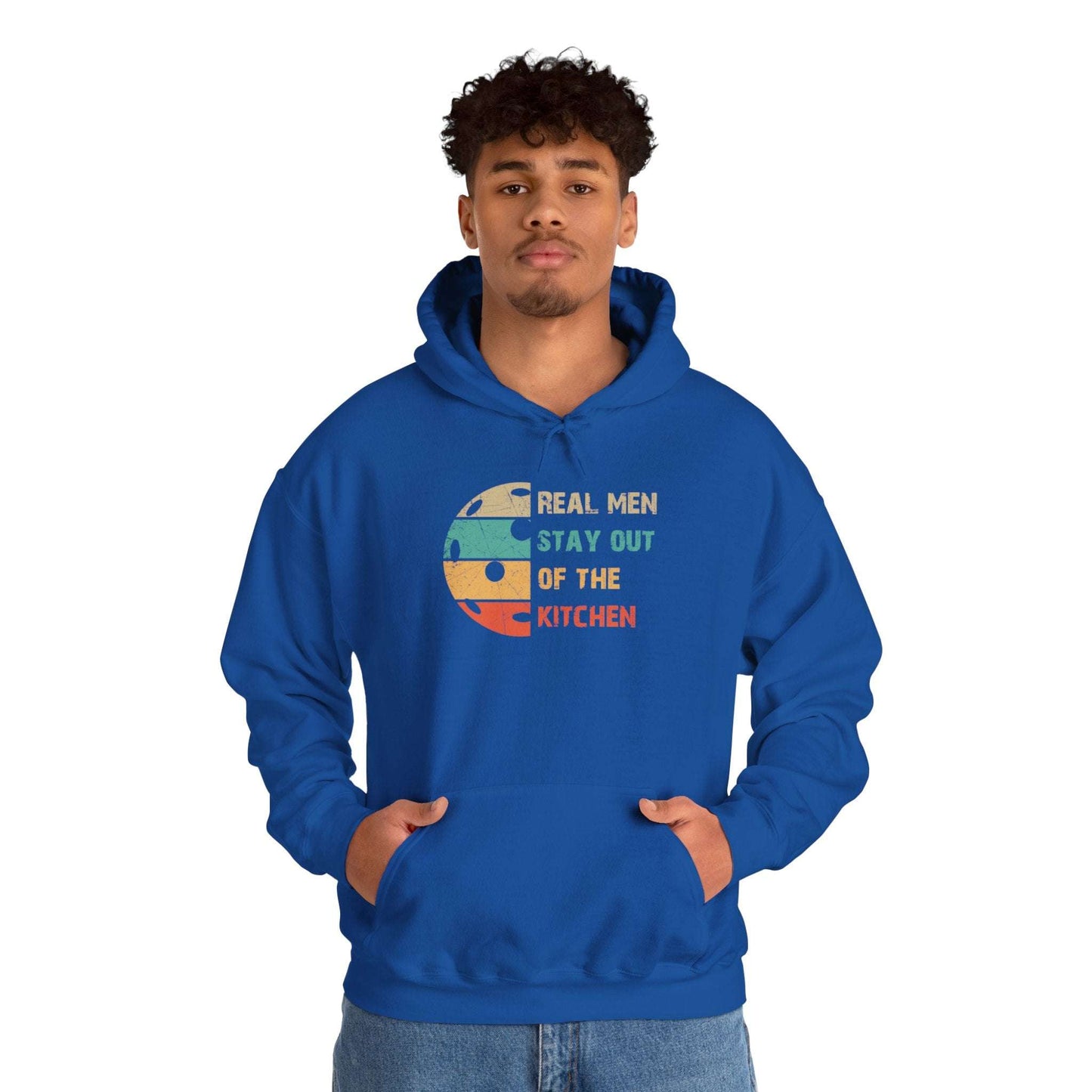 Men's Funny Pickleball Hoodie - Real Men Stay Out of the Kitchen Retro
