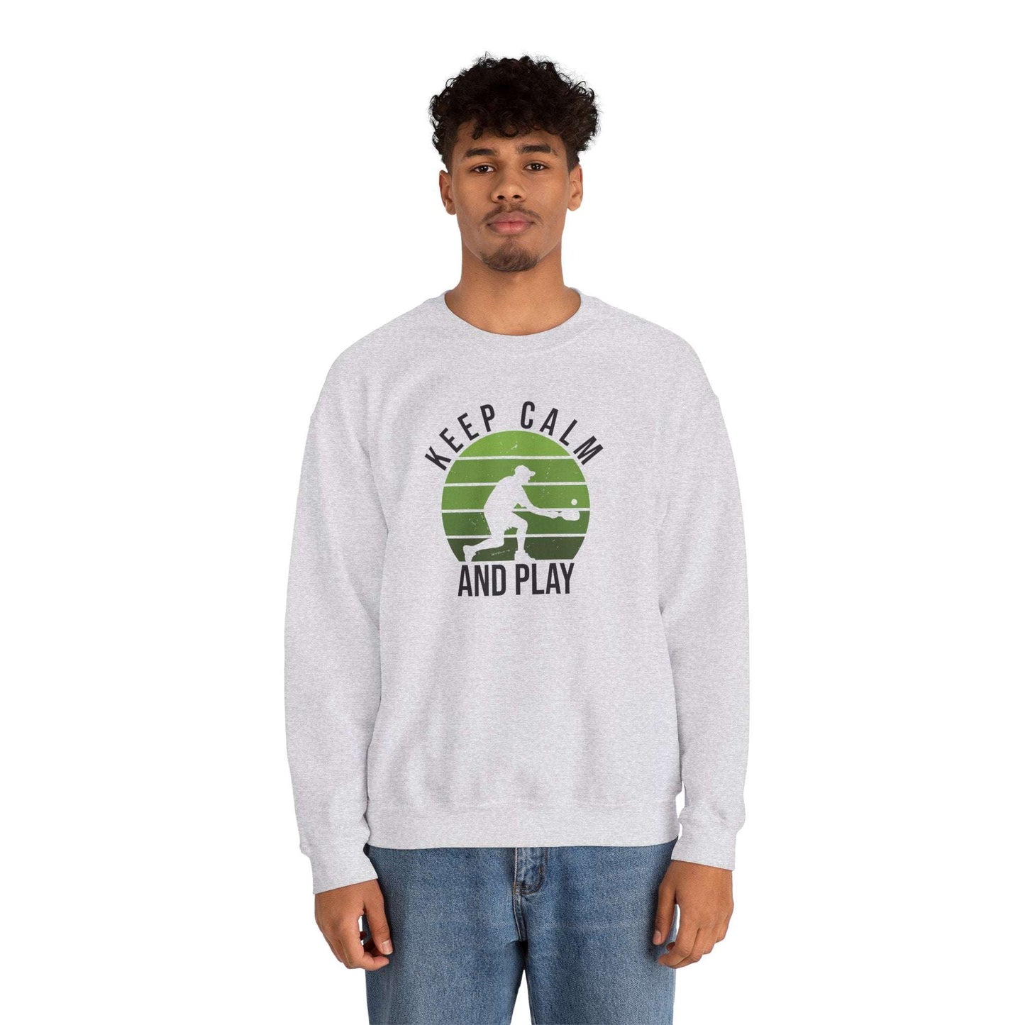 Men's Durable Pickleball Sweatshirt - Keep Calm and Play