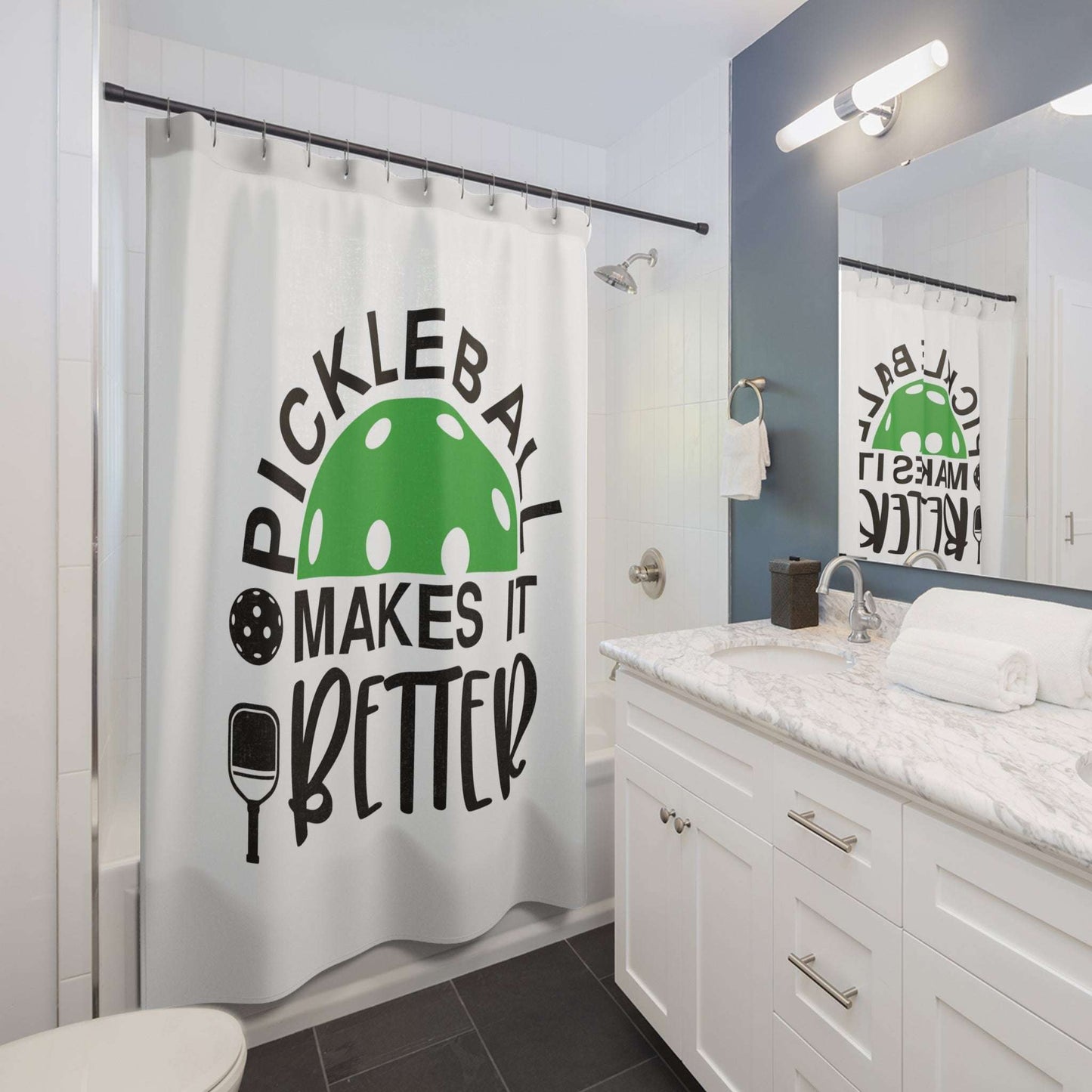 Pickleball Cheerful Shower Curtain - Pickleball Make It Better
