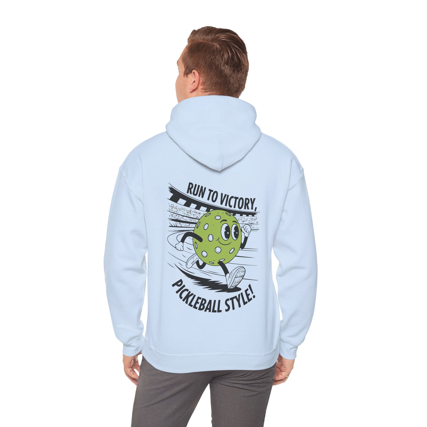 Men's Funny Pickleball Hoodie - Run To Victory, Pickleball Style