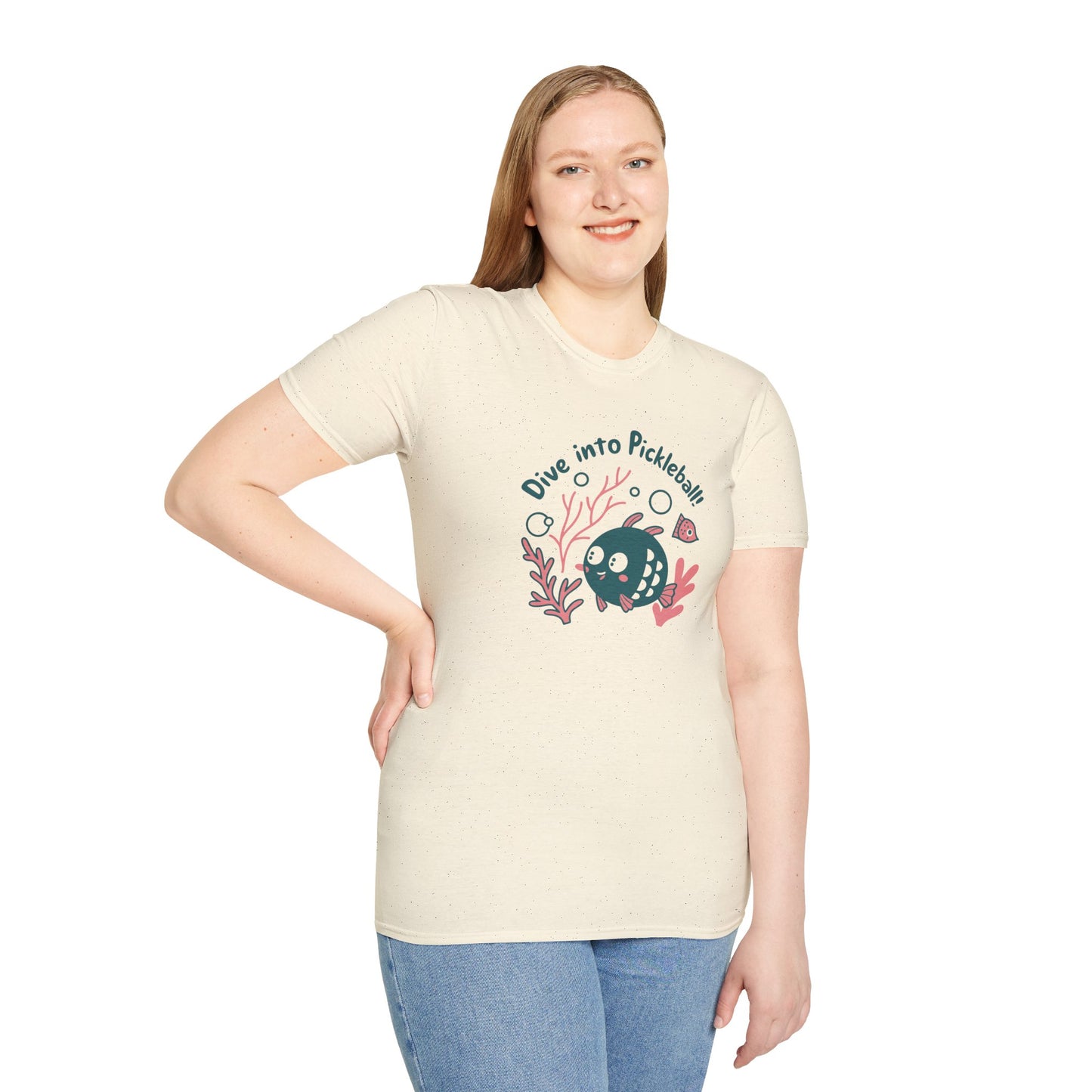 Women's Witty Pickleball T-shirt - Dive into Pickleball