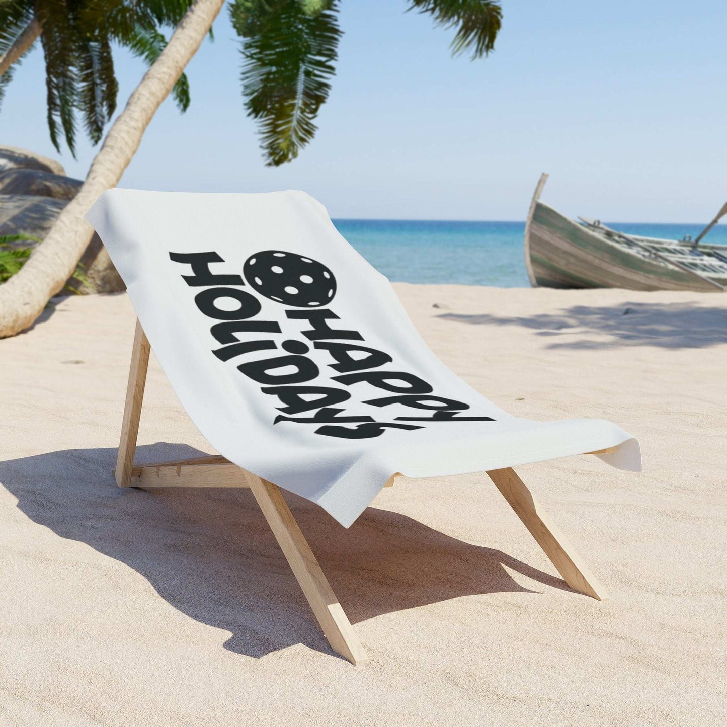 Pickleball Durable Beach Towel - Happy Holiday
