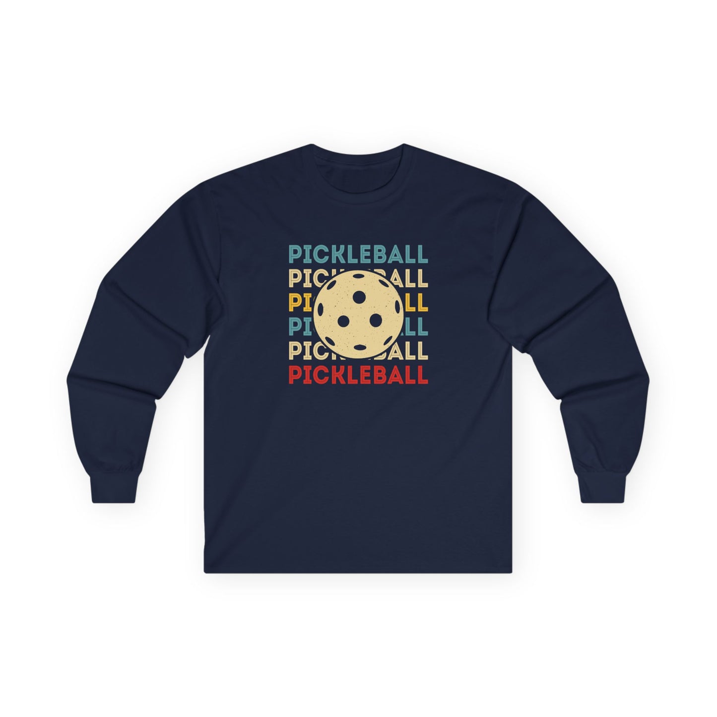 Men's Quirky Pickleball Long Sleeves top - Pickleball and Ball Navy