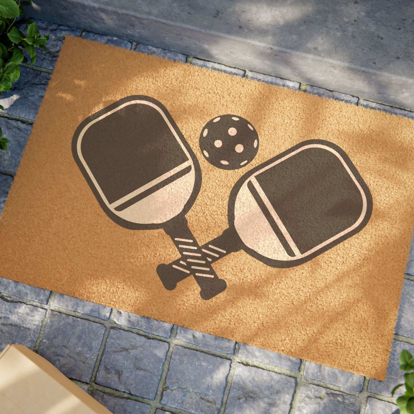 Pickleball Practical Doormat - Paddles and Ball