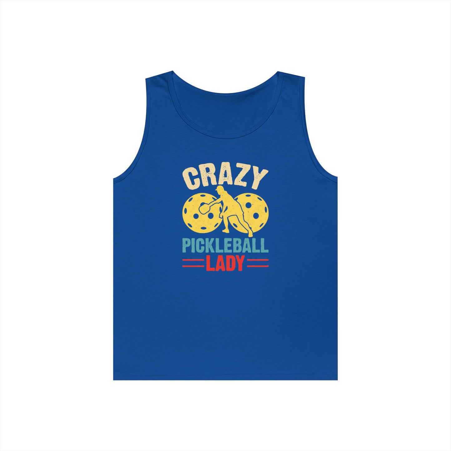 Women's Soft Pickleball Tank Top - Crazy Pickleball Lady Royal