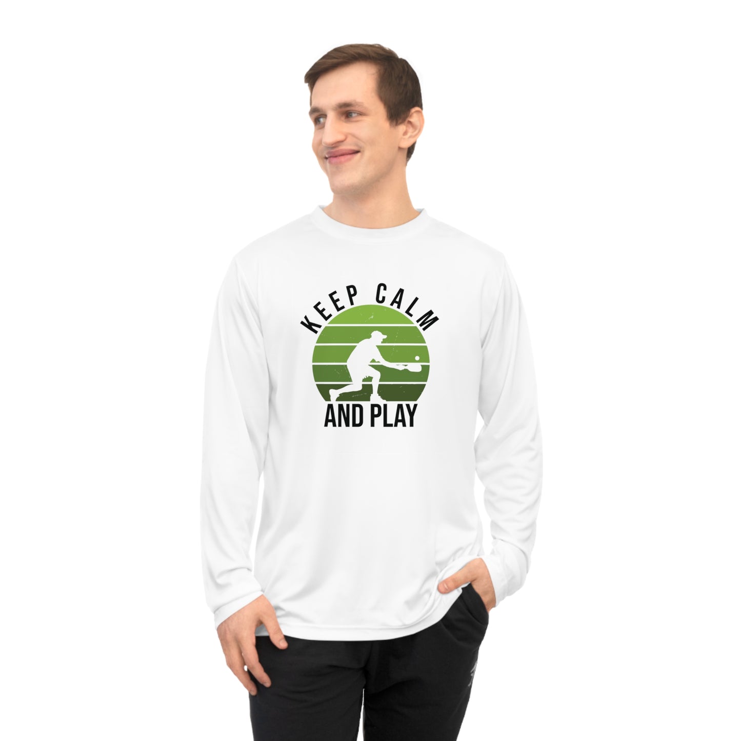 Men's Energetic Pickleball Long Sleeves top - Keep Calm and Play