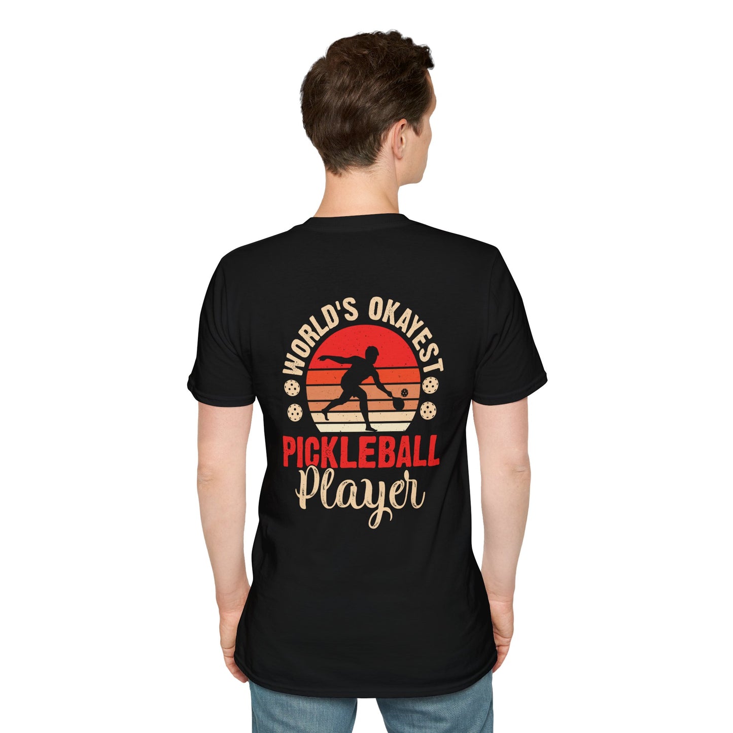 Men's Pickleball T-shirt - World's Okayest Pickleball Player Retro