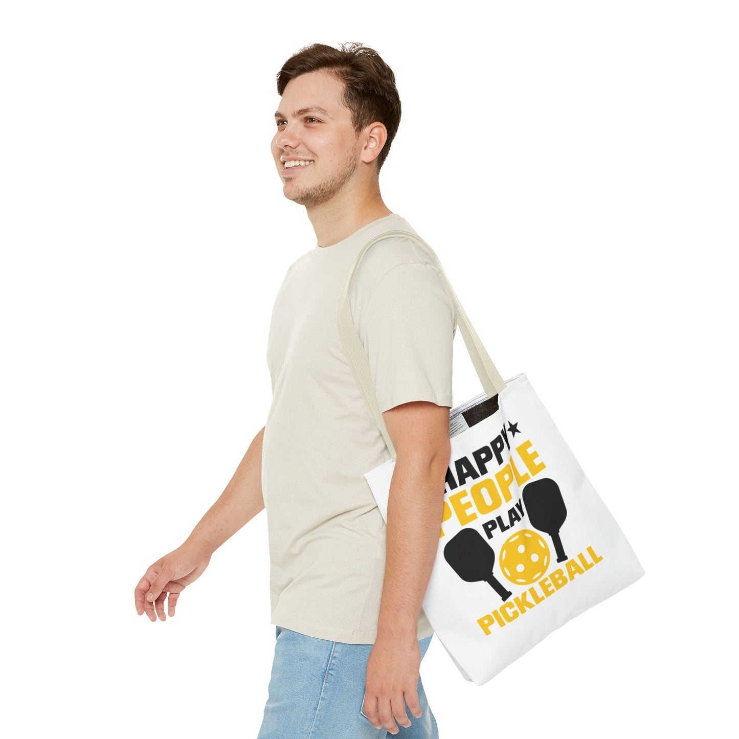 Pickleball Unique Tote Bag - Happy People Play Pickleball
