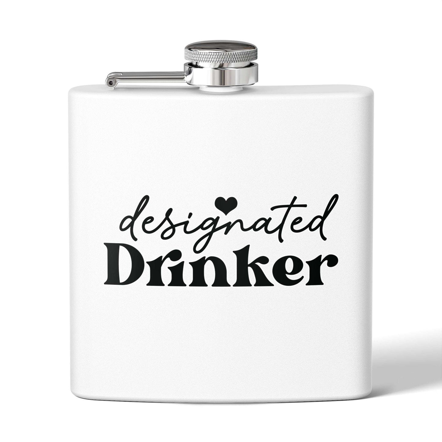 Pickleball Playful Flask - Designated Drinker White