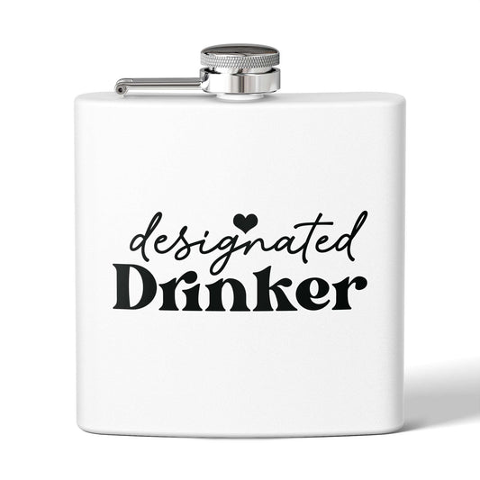 Pickleball Playful Flask - Designated Drinker White