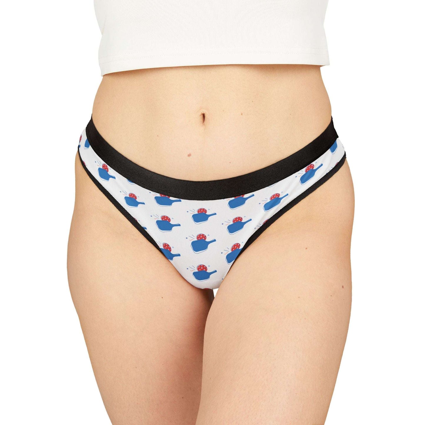 Women's Durable Pickleball Thong - Paddle and Ball