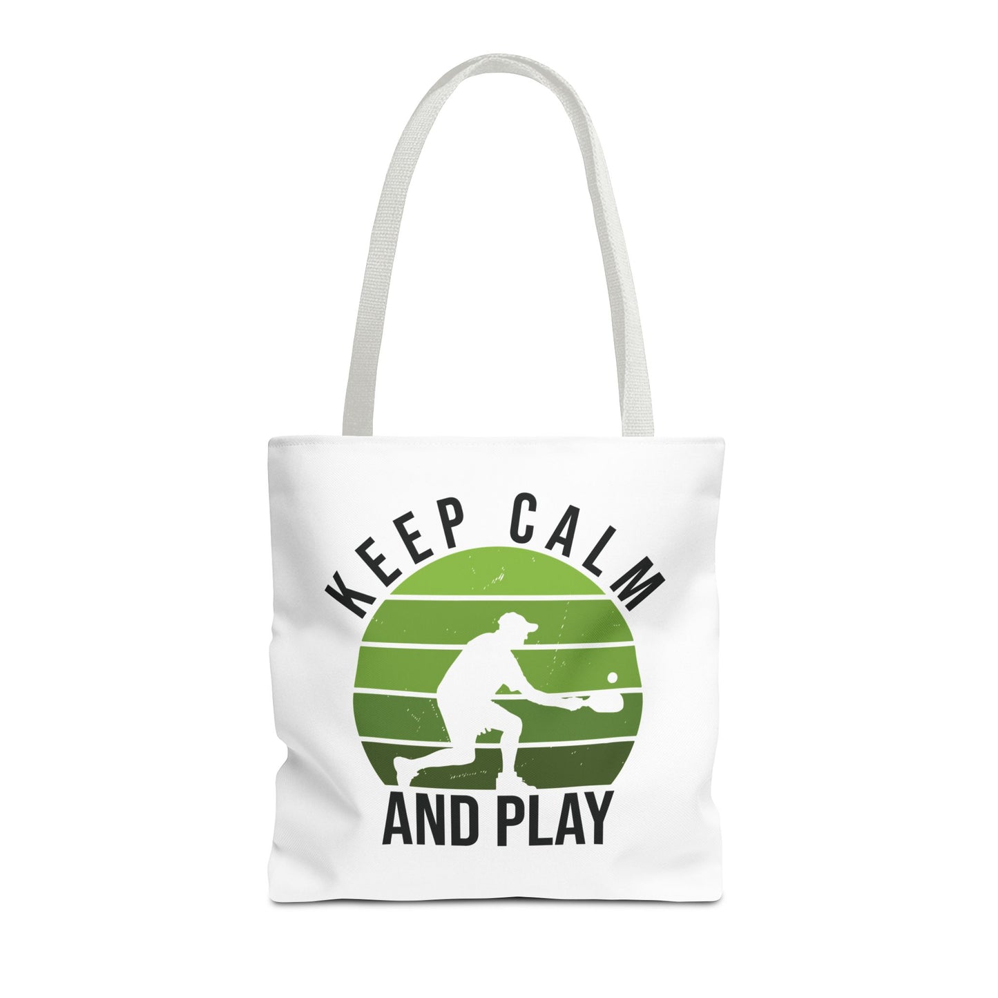 Pickleball Durable Tote Bag - Keep Calm and Play White