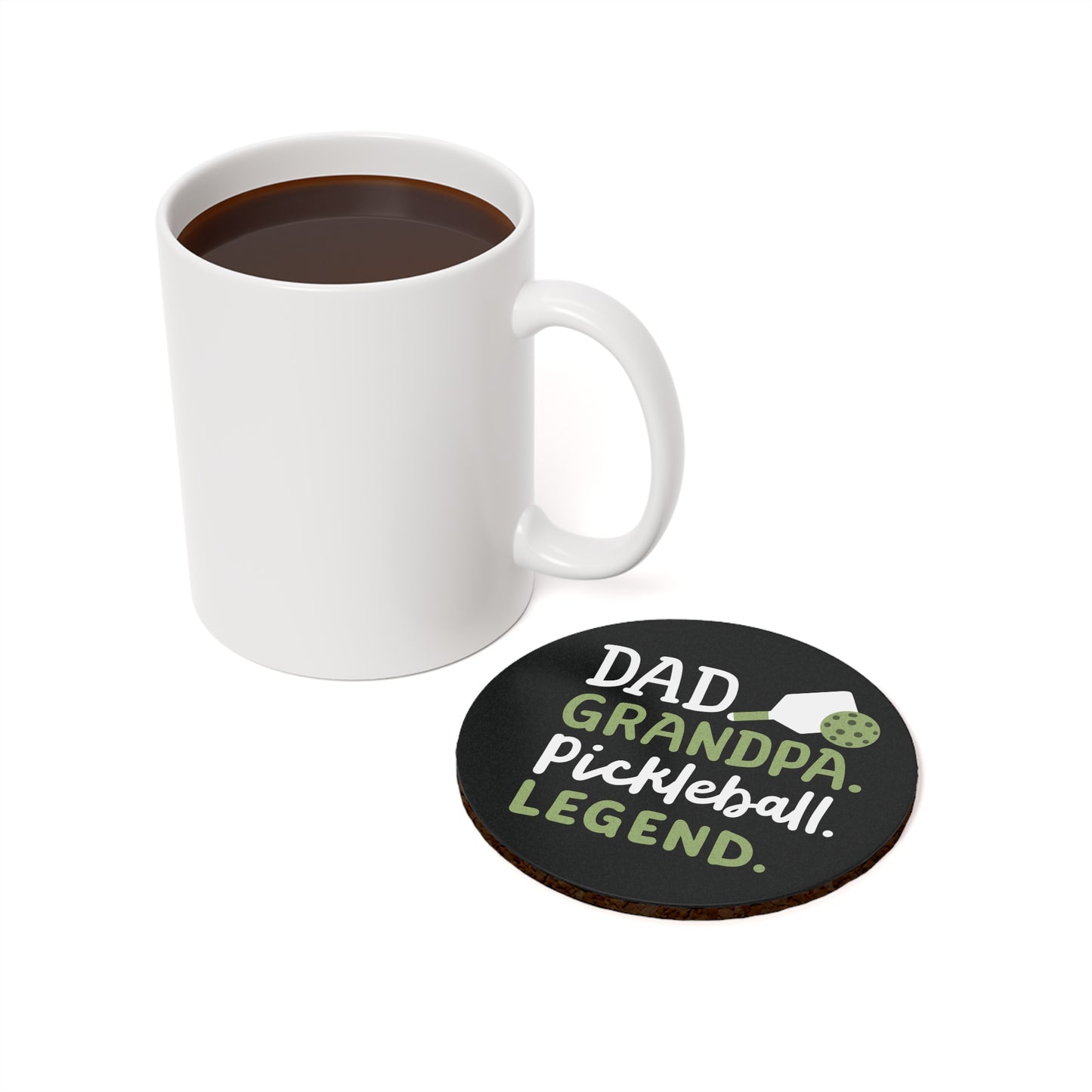 Pickleball Practical Cork Coaster - Dad Grandpa Pickleball Legend