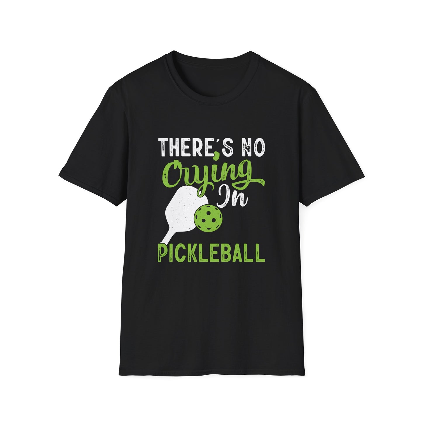 Women's Playful Pickleball T-shirt - There's No Crying in Pickleball Black