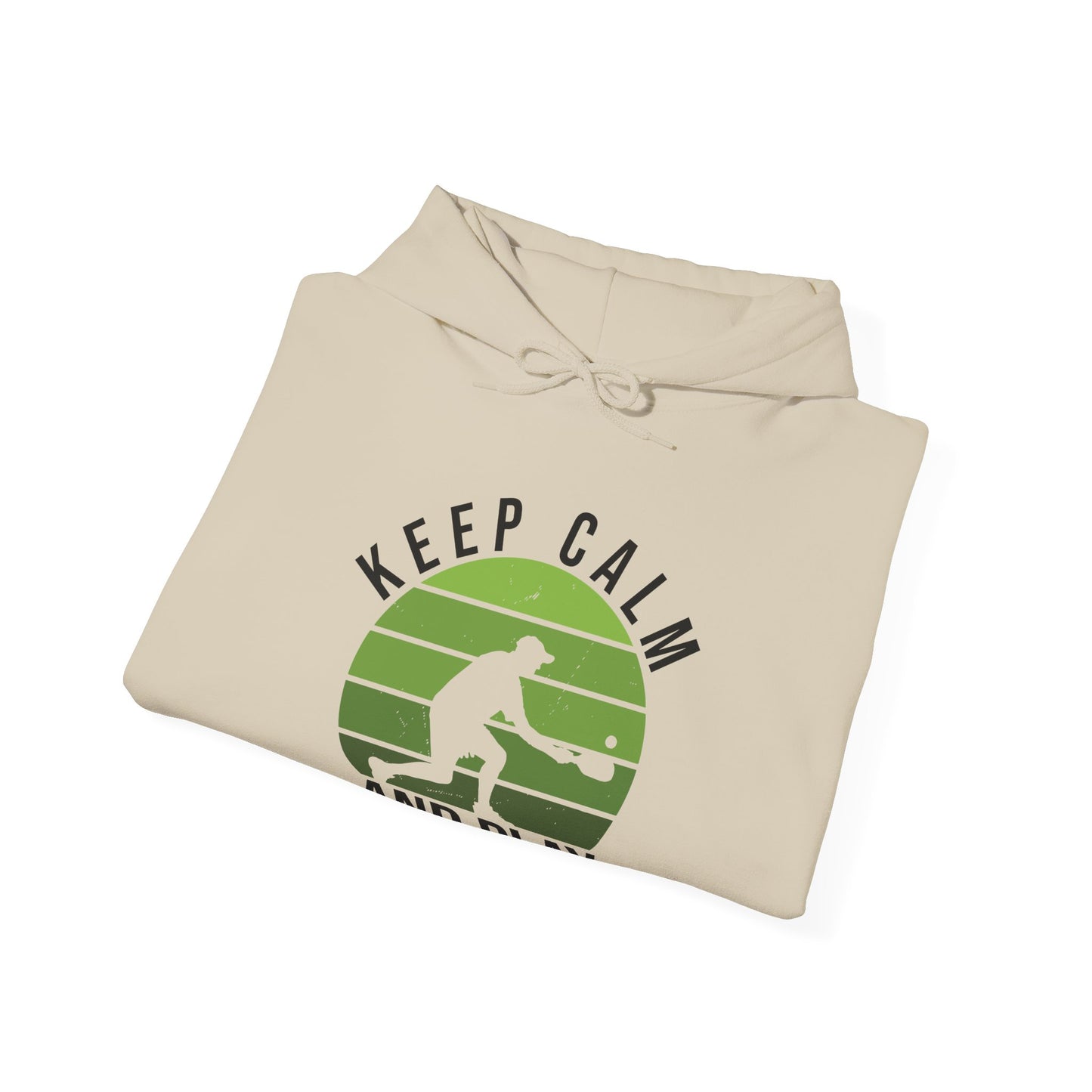 Men's Comfy Pickleball Hoodie - Keep Calm and Play